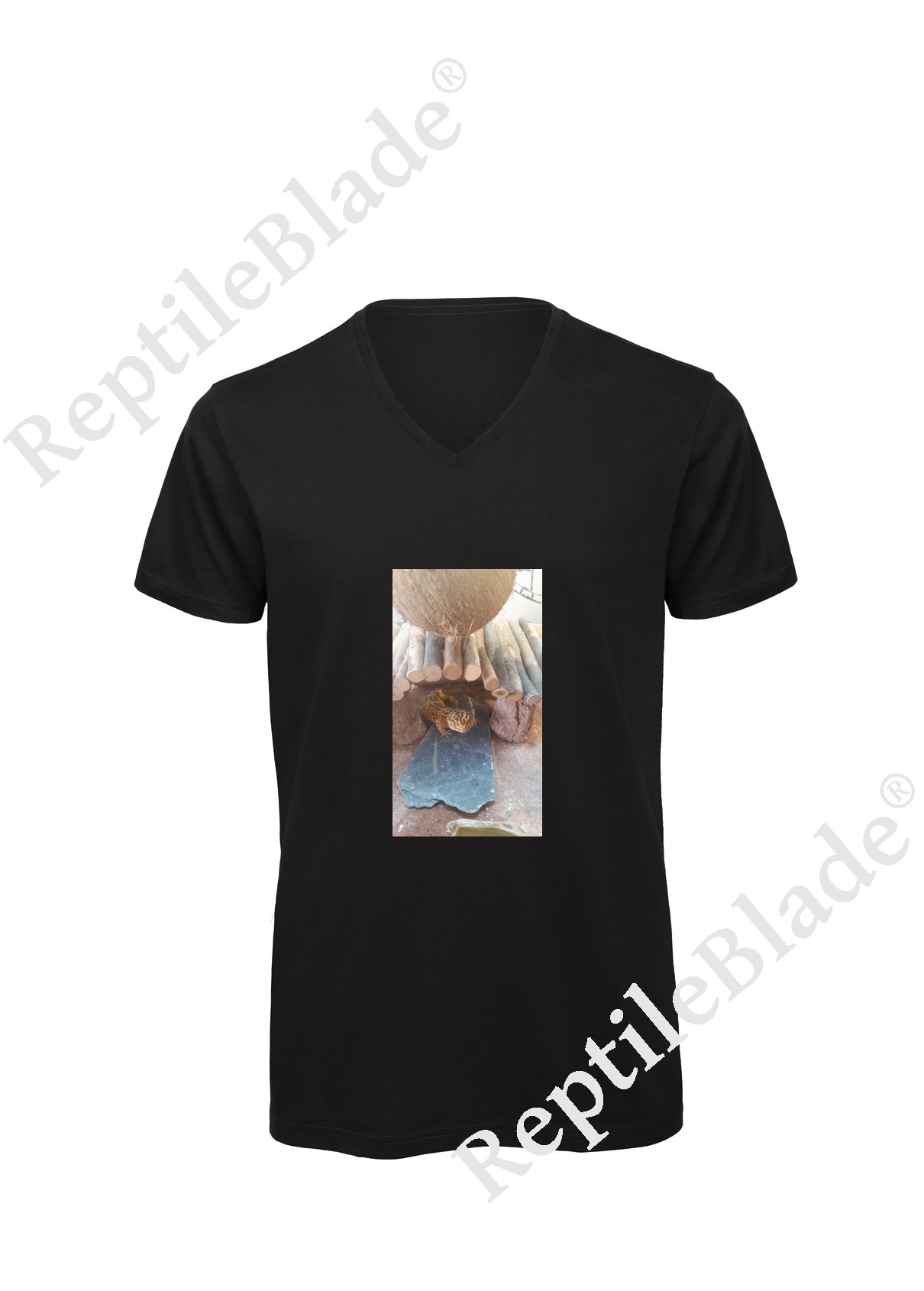 Miniature T-shirt homme col v "Lilo tortues"