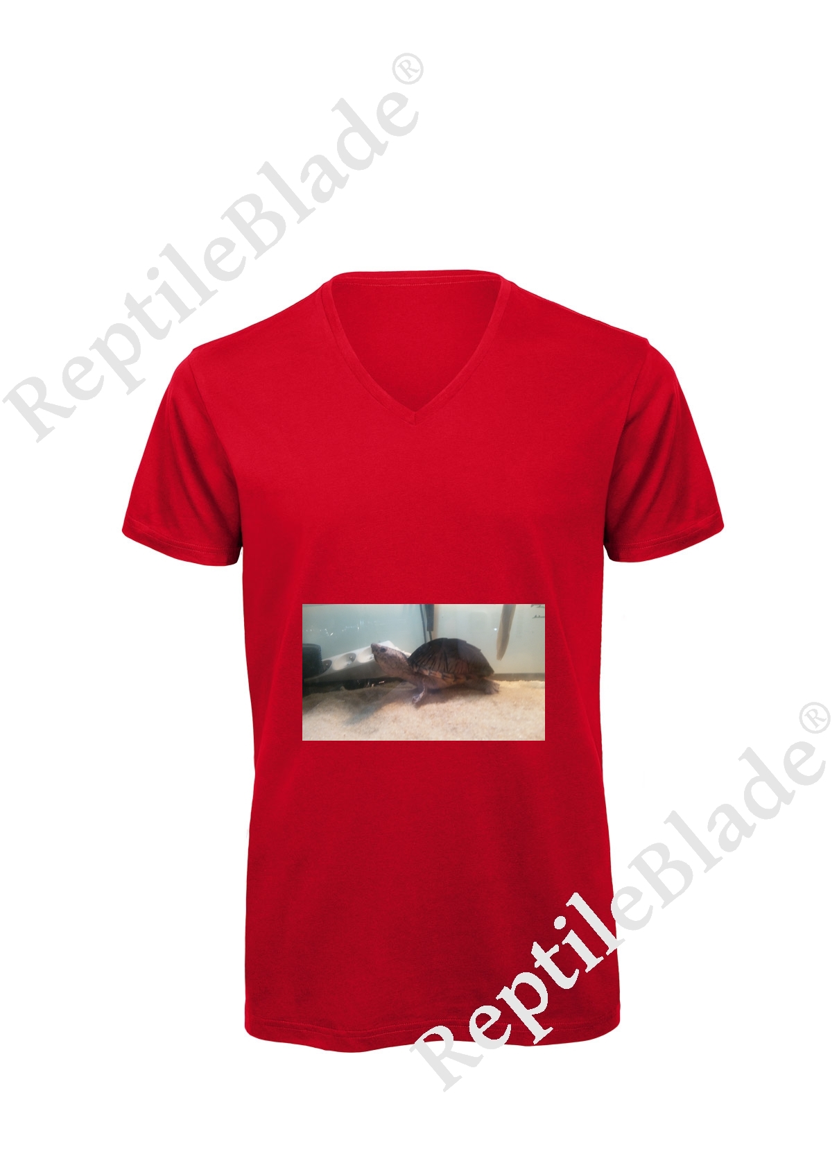 Miniature T-shirt homme col v "Lilo tortues"