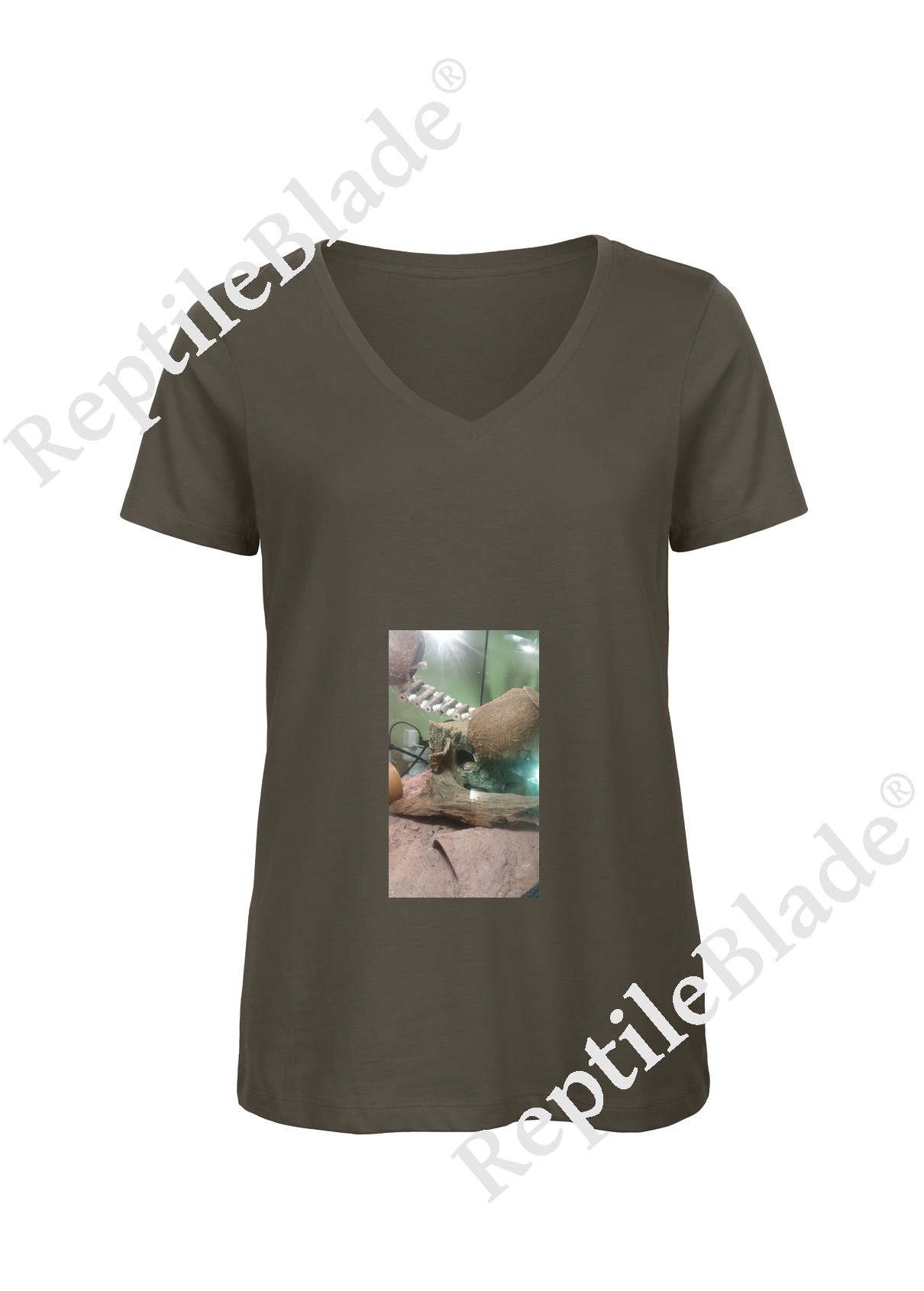 Miniature T-shirt femme col v "Lilo tortues"