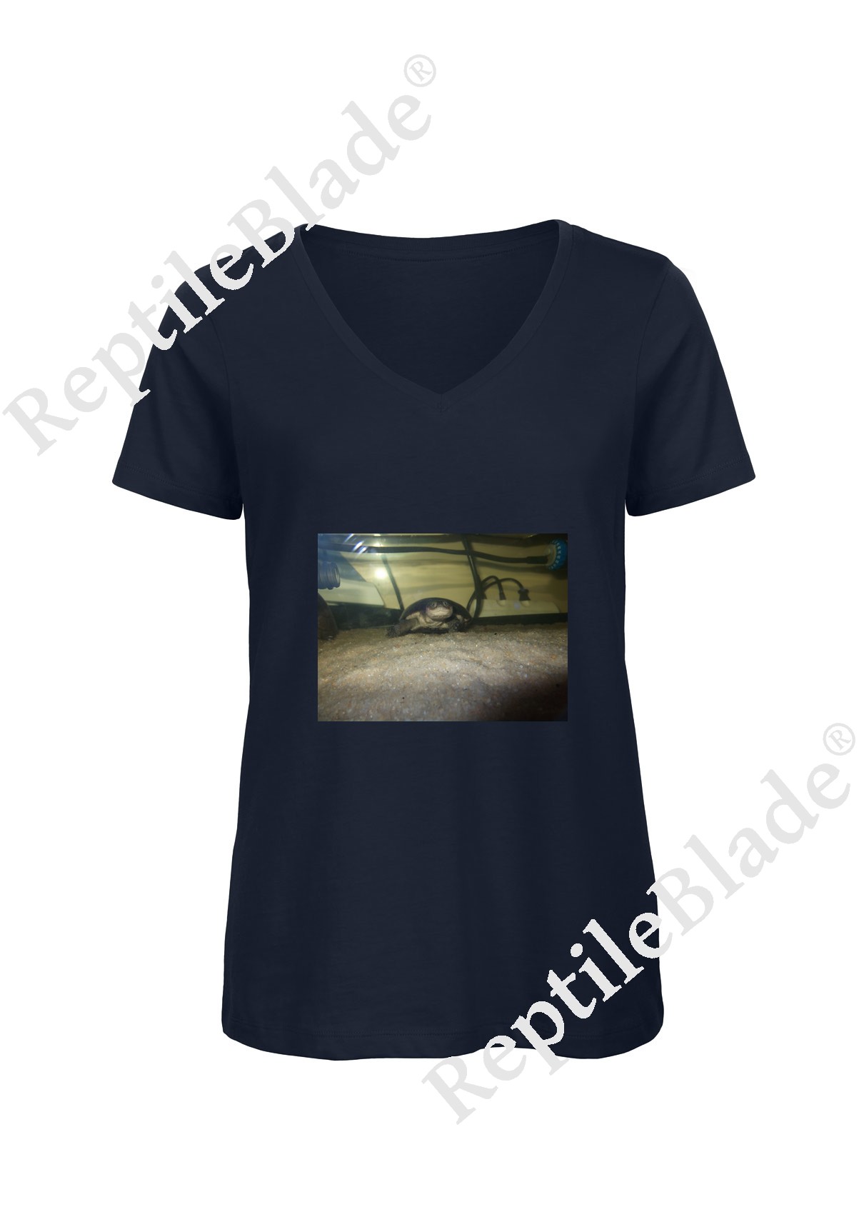Miniature T-shirt femme col v "Lilo tortues"