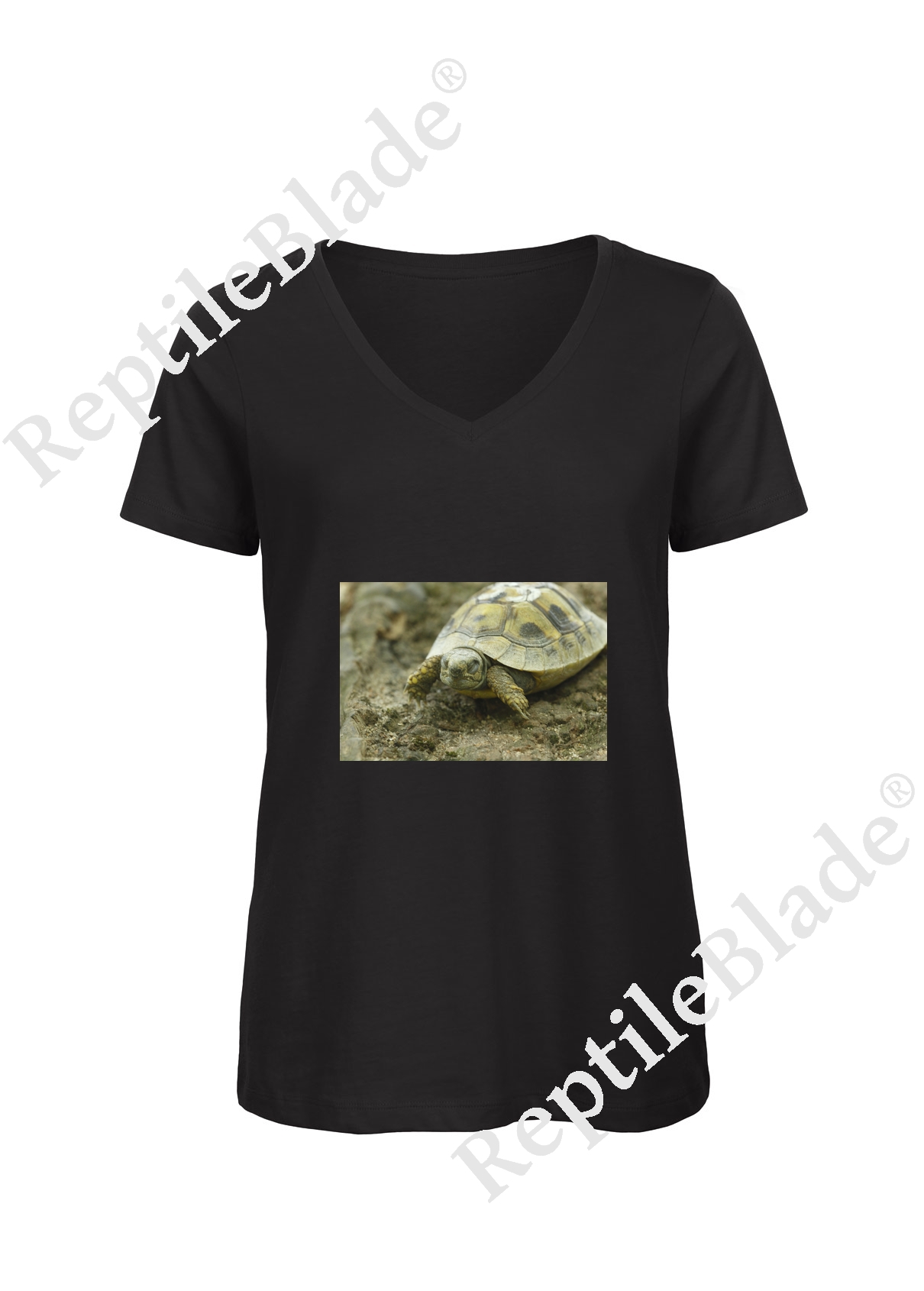 Miniature T-shirt femme col v "Lilo tortues"