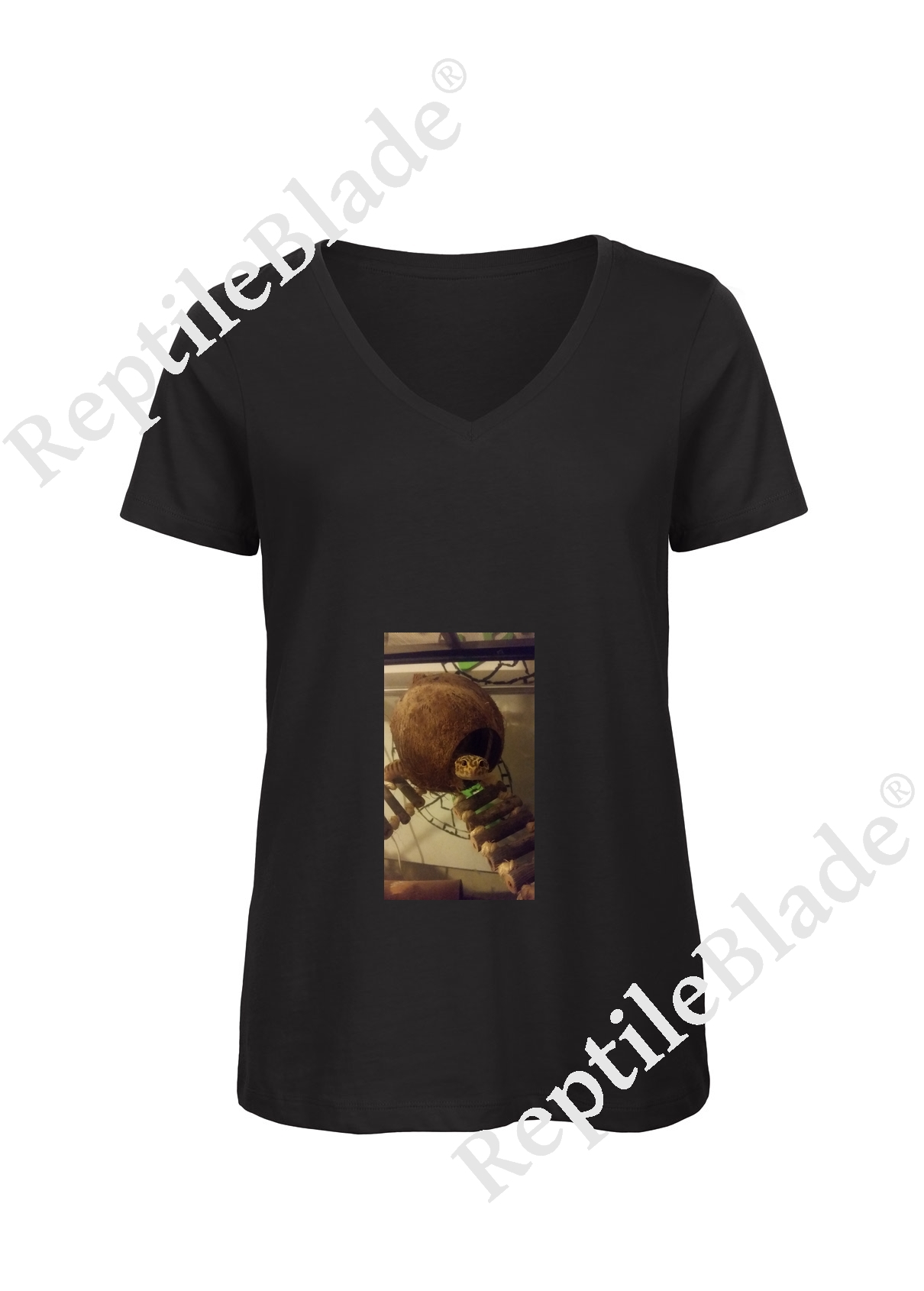 Miniature T-shirt femme col v "Lilo tortues"