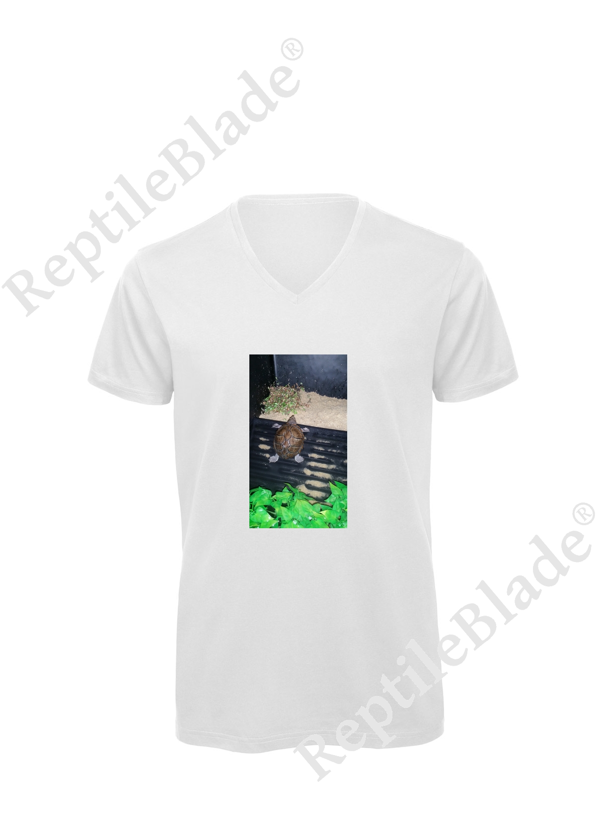 Miniature T-shirt homme col v "Lilo tortues"