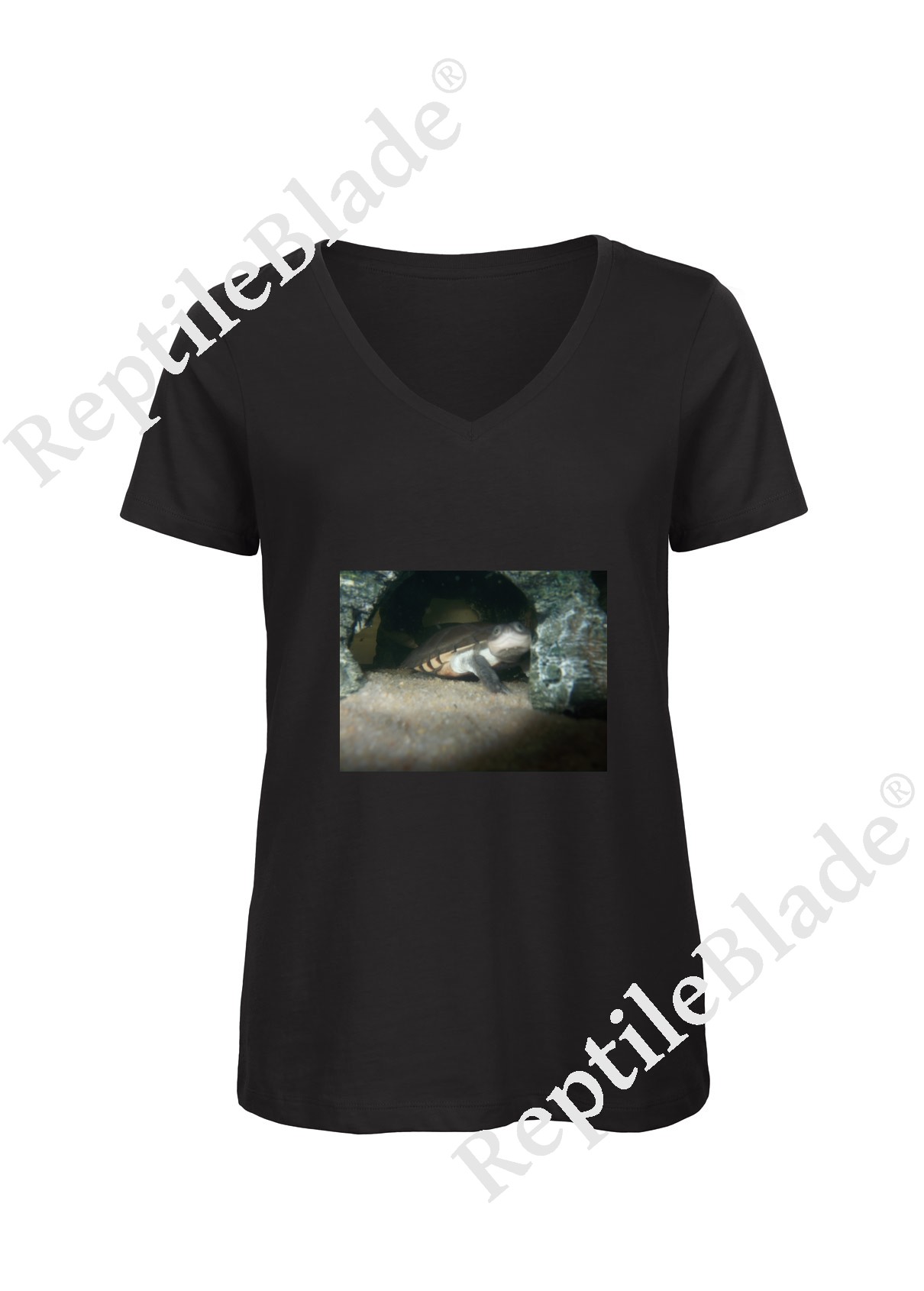 Miniature T-shirt femme col v "Lilo tortues"