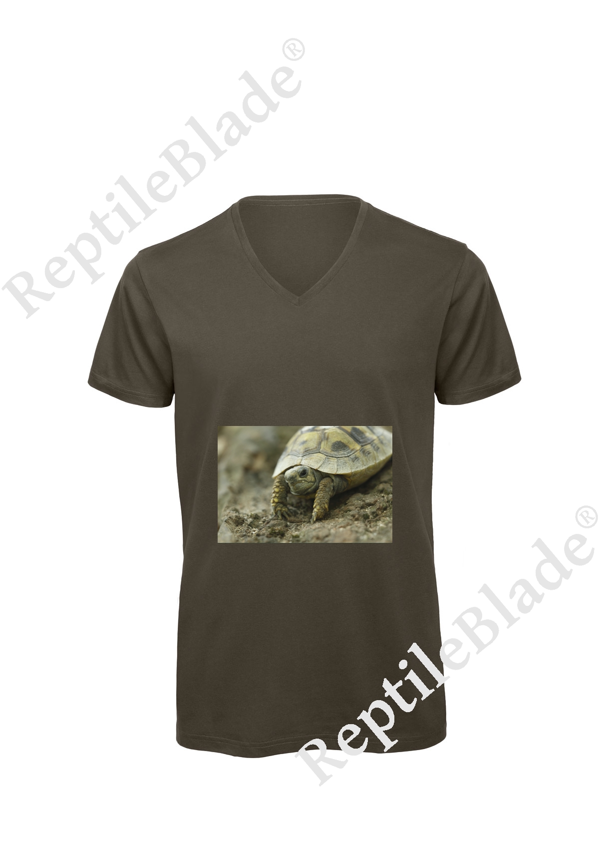 Miniature T-shirt homme col v "Lilo tortues"