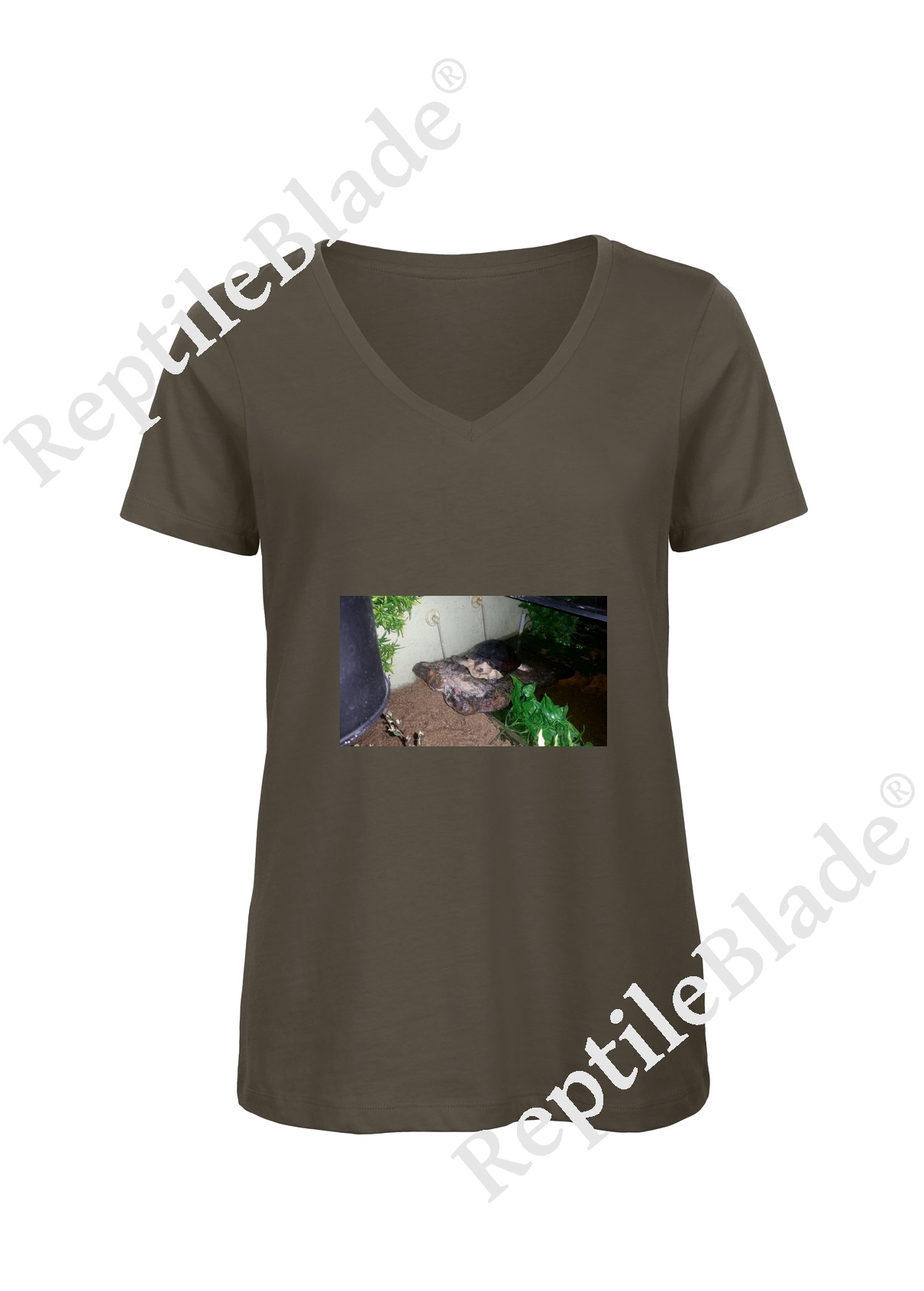 Miniature T-shirt femme col v "Lilo tortues"