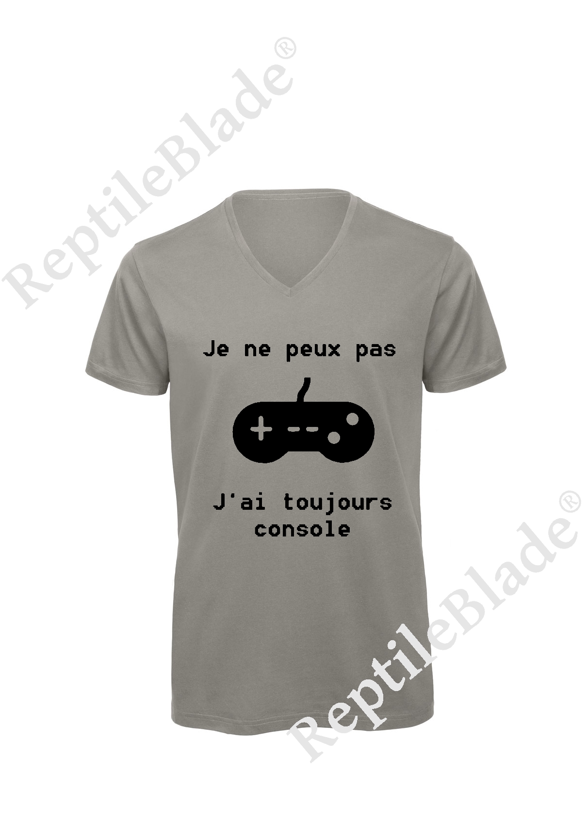 Miniature T-shirt homme col v "Je peux pas j'ai toujours console"