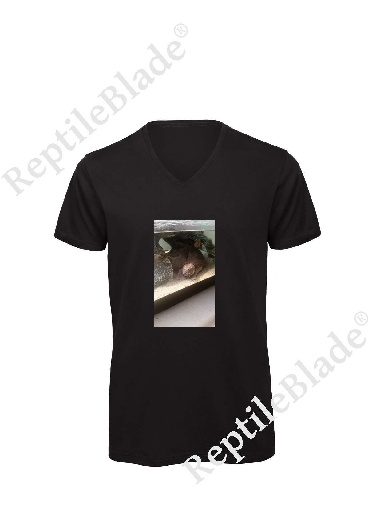 Miniature T-shirt homme col v "Lilo tortues"