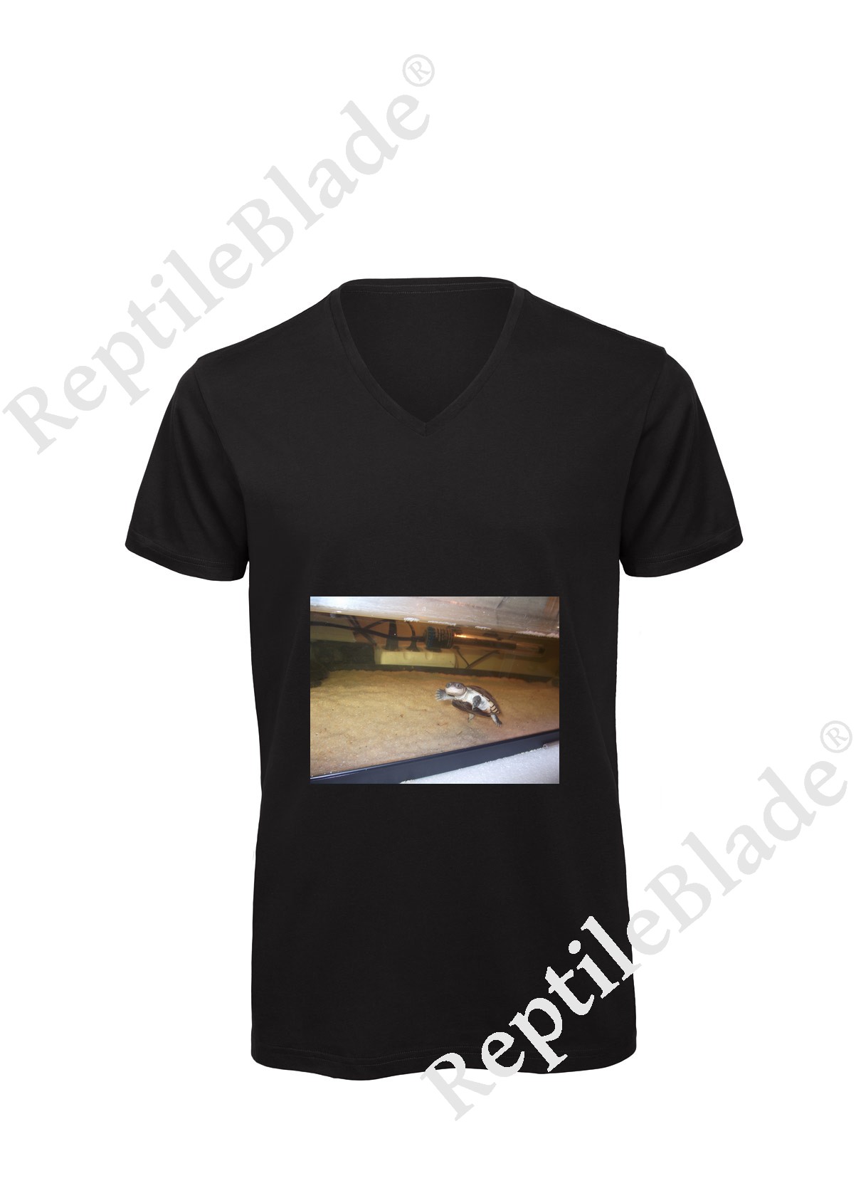 Miniature T-shirt homme col v "Lilo tortues"