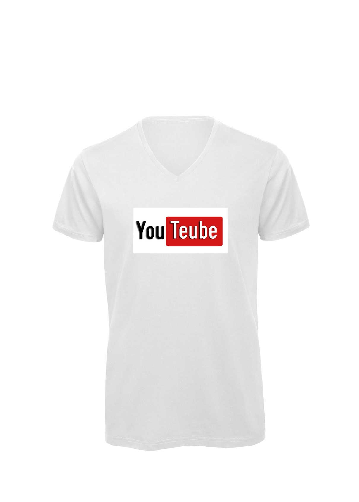 Miniature T-shirt homme col v "Youteube"