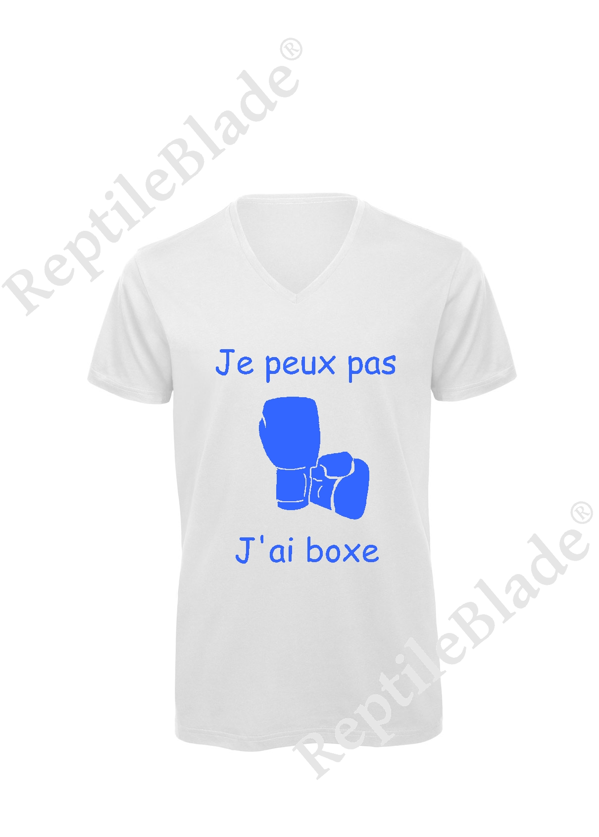 T-shirt homme col v "Je peux pas j'ai boxe"