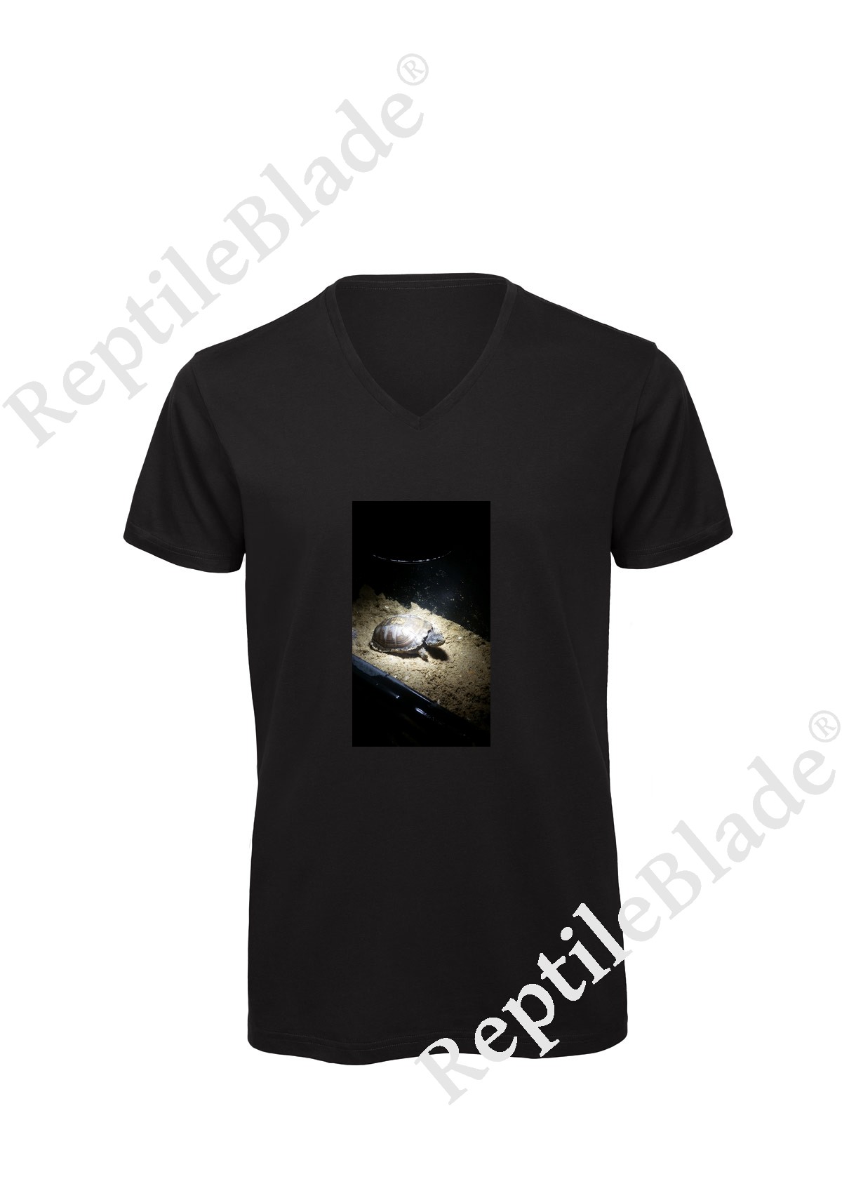Miniature T-shirt homme col v "Lilo tortues"