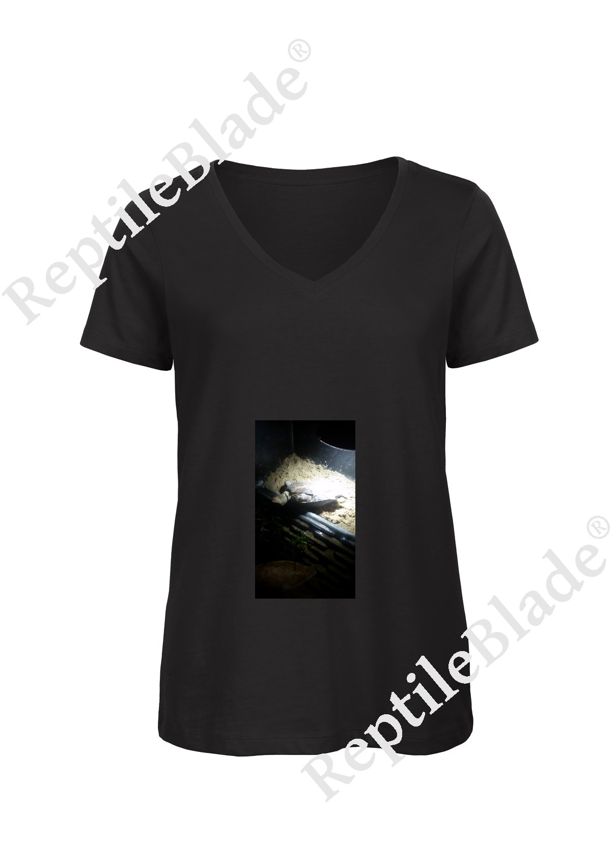 Miniature T-shirt femme col v "Lilo tortues"