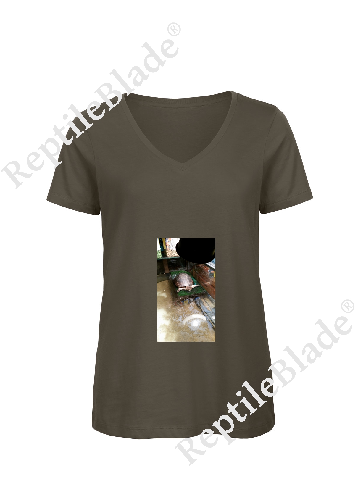 Miniature T-shirt femme col v "Lilo tortues"