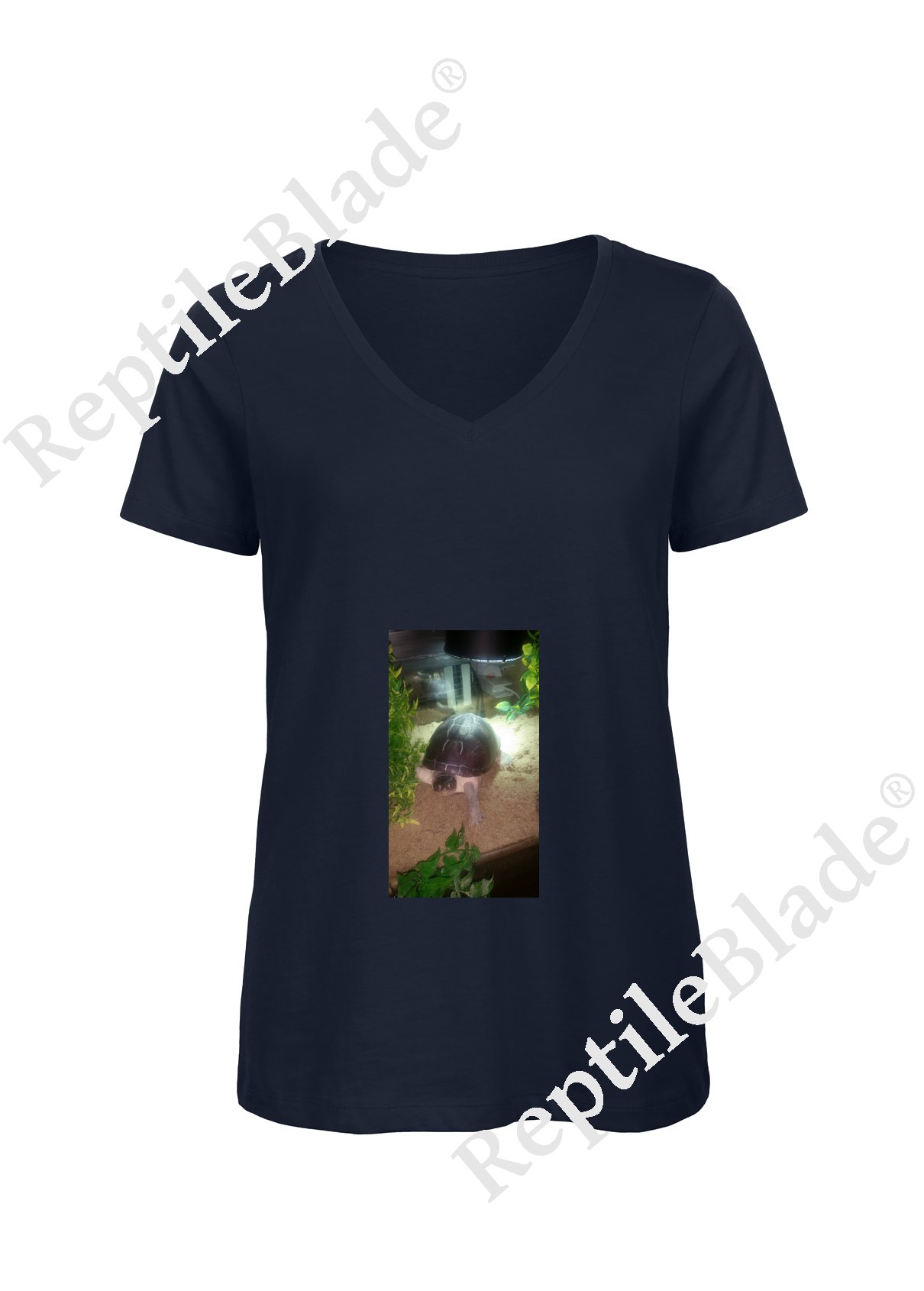 Miniature T-shirt femme col v "Lilo tortues"