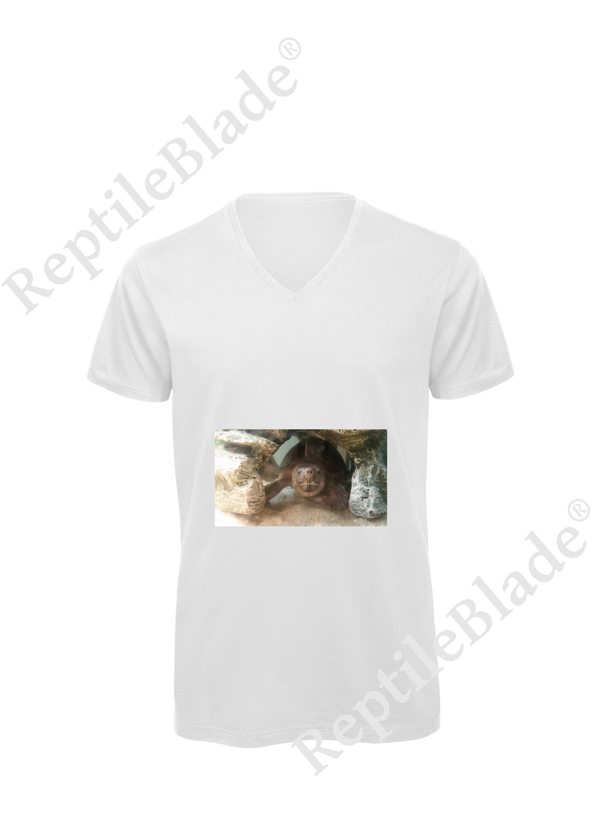 Miniature T-shirt homme col v "Lilo tortues"