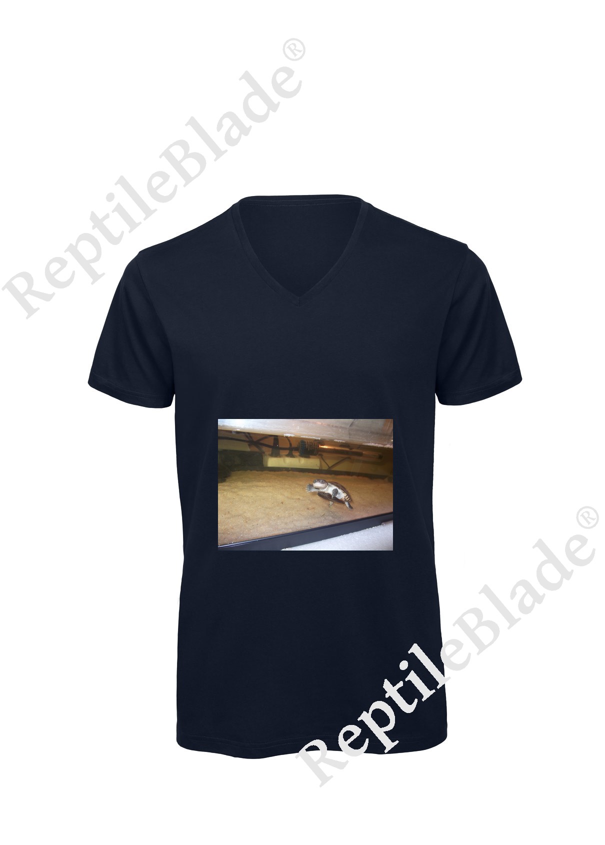 Miniature T-shirt homme col v "Lilo tortues"