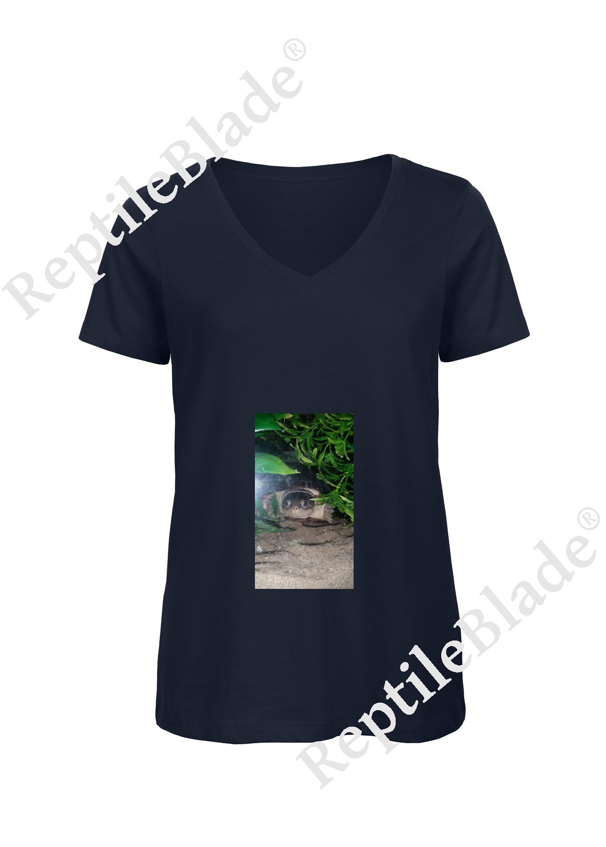 Miniature T-shirt femme col v "Lilo tortues"