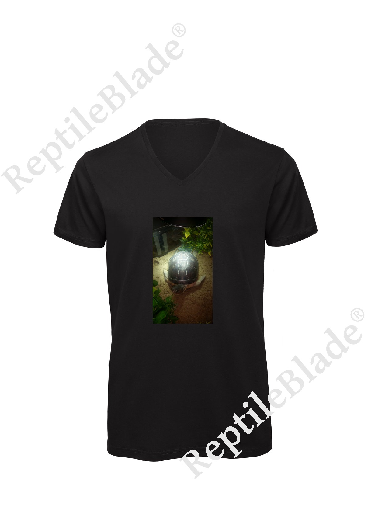 Miniature T-shirt homme col v "Lilo tortues"