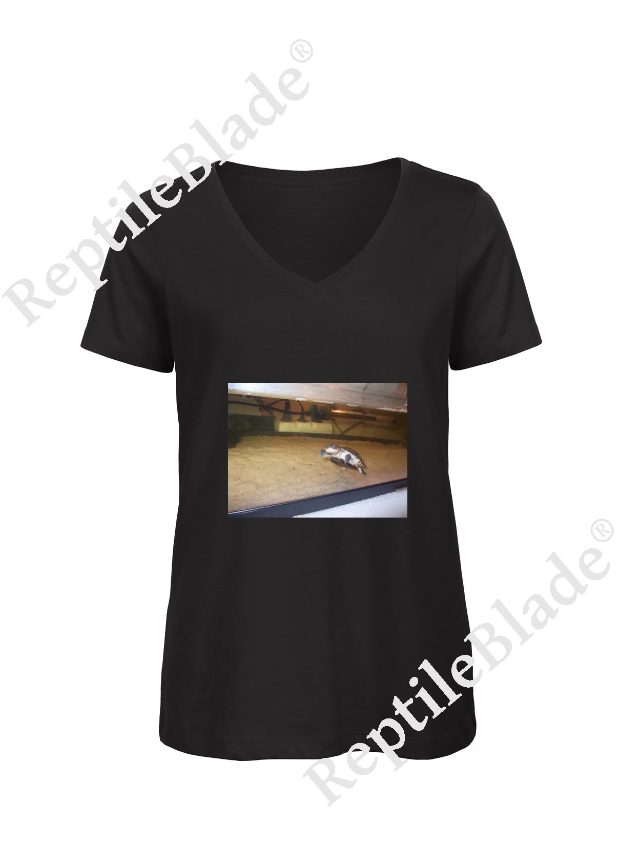 Miniature T-shirt femme col v "Lilo tortues"