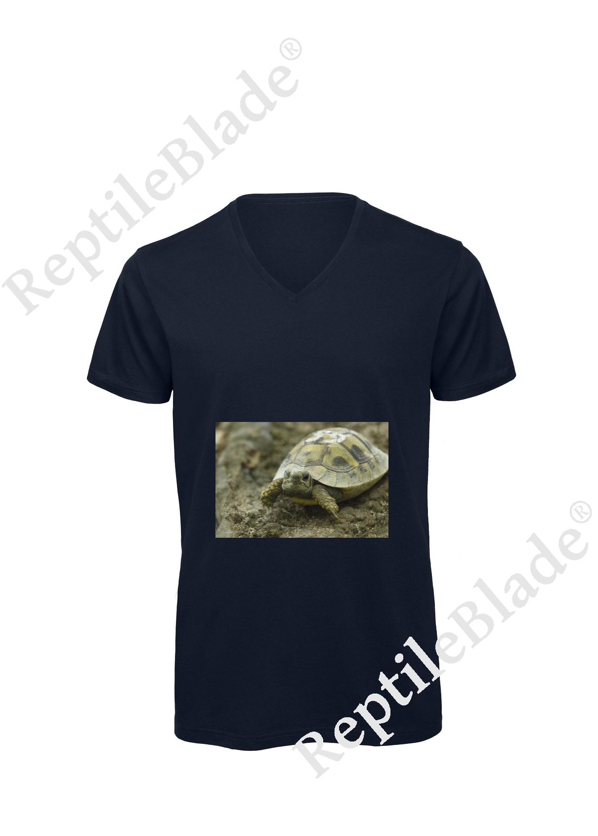 Miniature T-shirt homme col v "Lilo tortues"