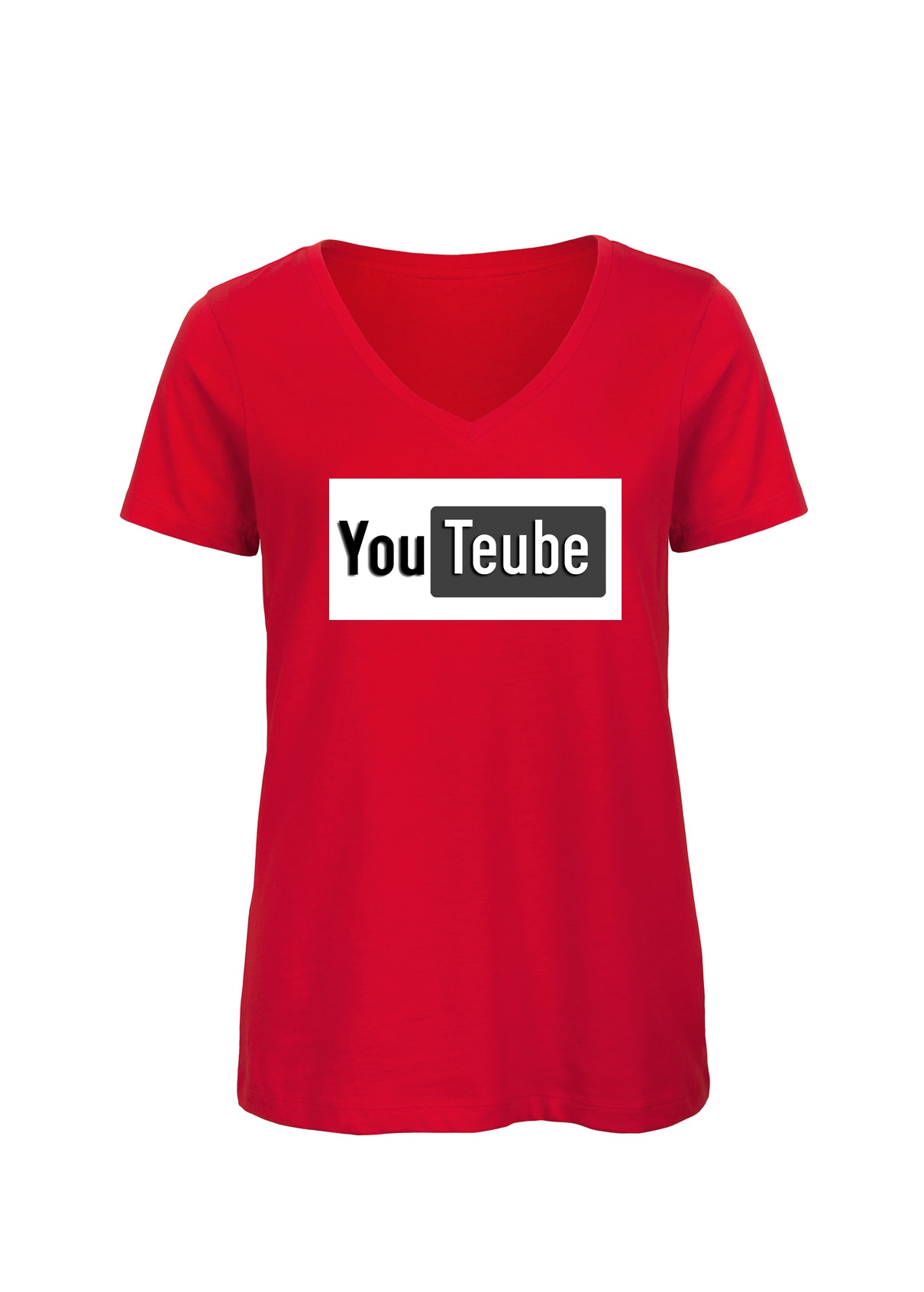 T-shirt femme col v "youteube"
