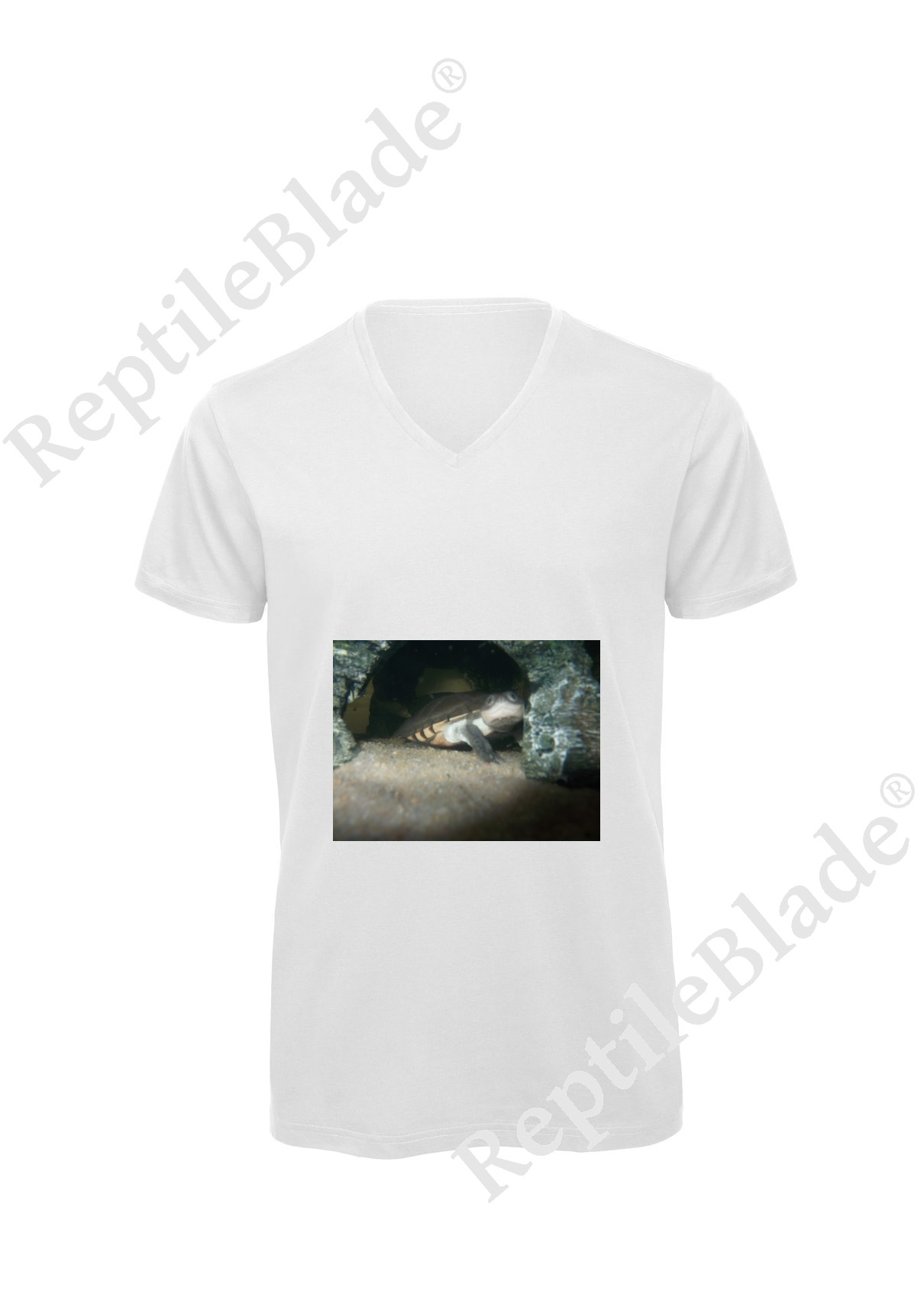 Miniature T-shirt homme col v "Lilo tortues"