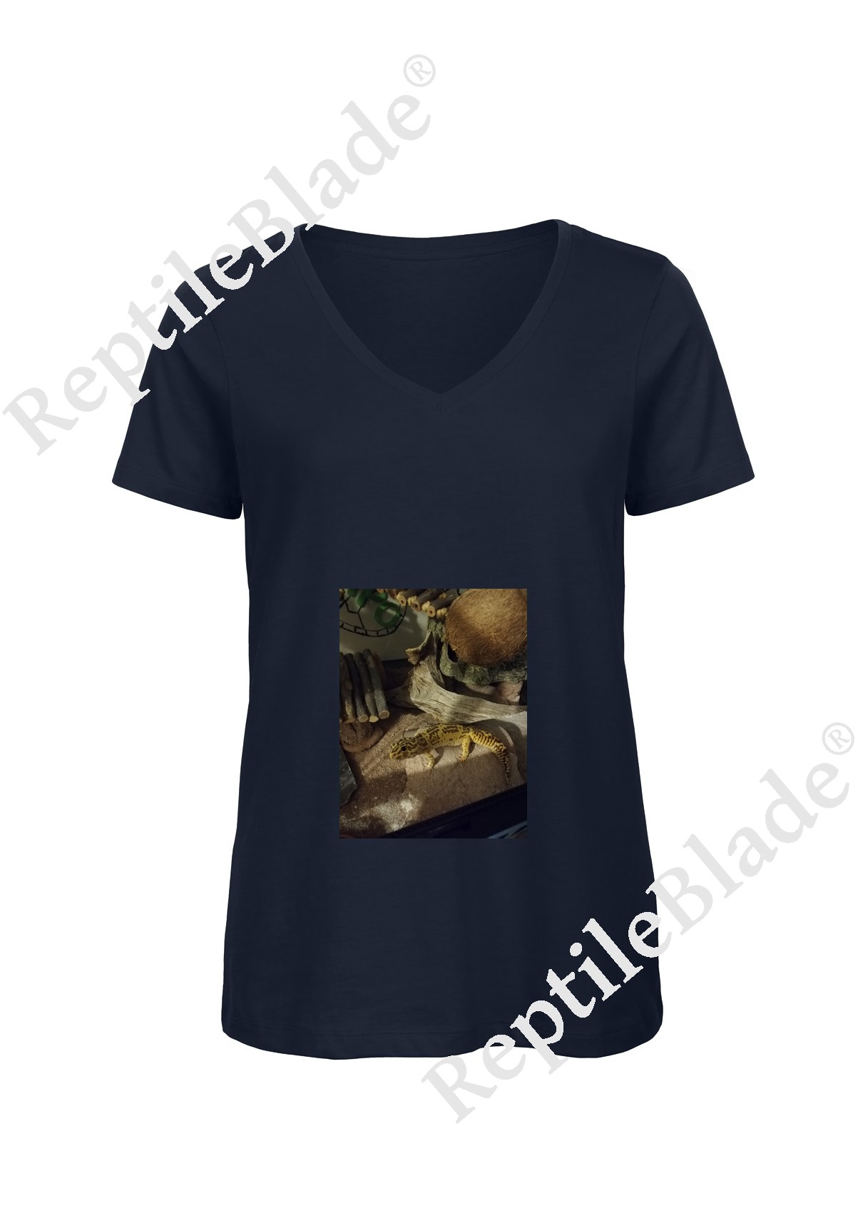 Miniature T-shirt femme col v "Lilo tortues"