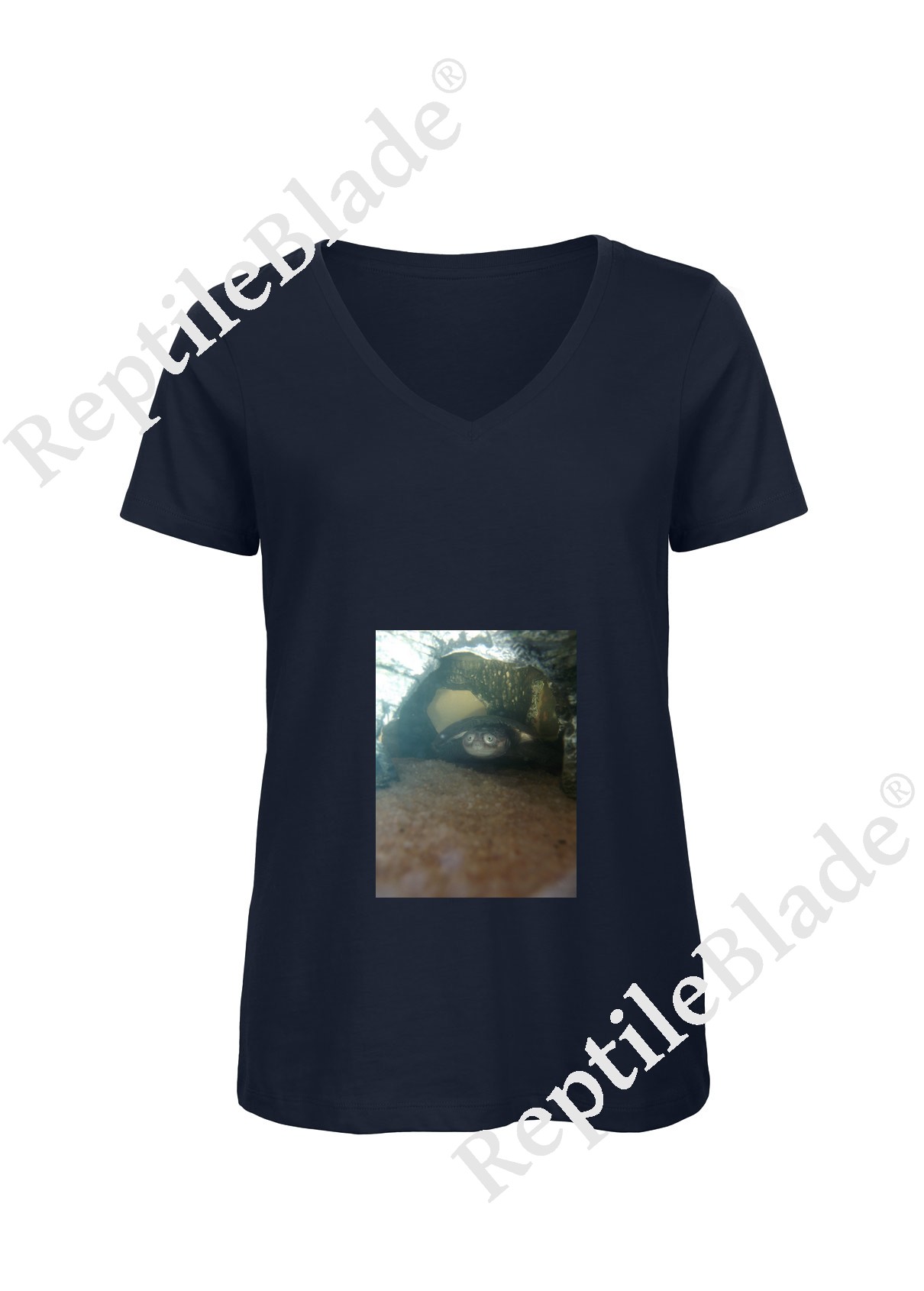 Miniature T-shirt femme col v "Lilo tortues"