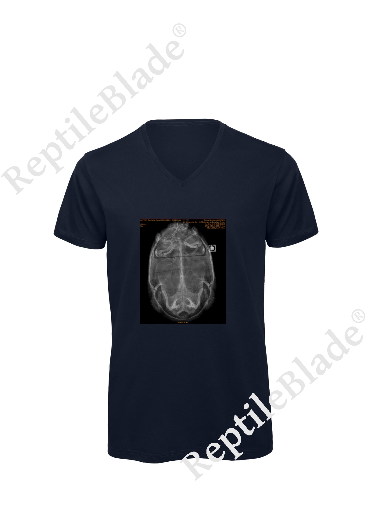 Miniature T-shirt homme col v "Lilo tortues"