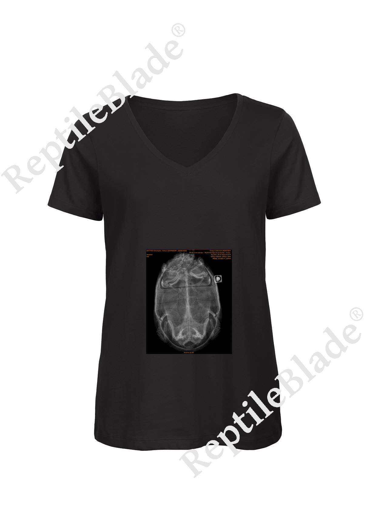 Miniature T-shirt femme col v "Lilo tortues"