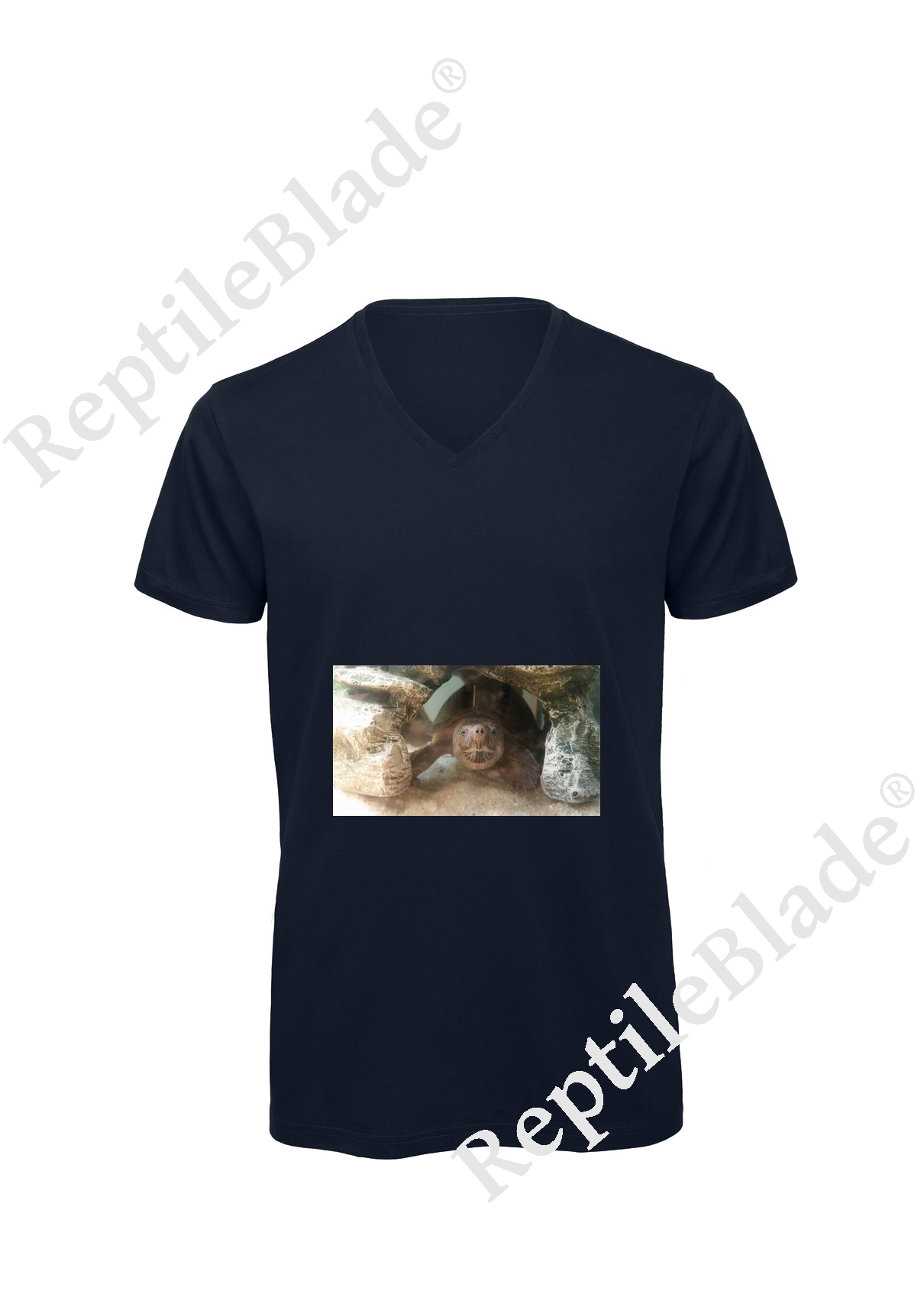 Miniature T-shirt homme col v "Lilo tortues"