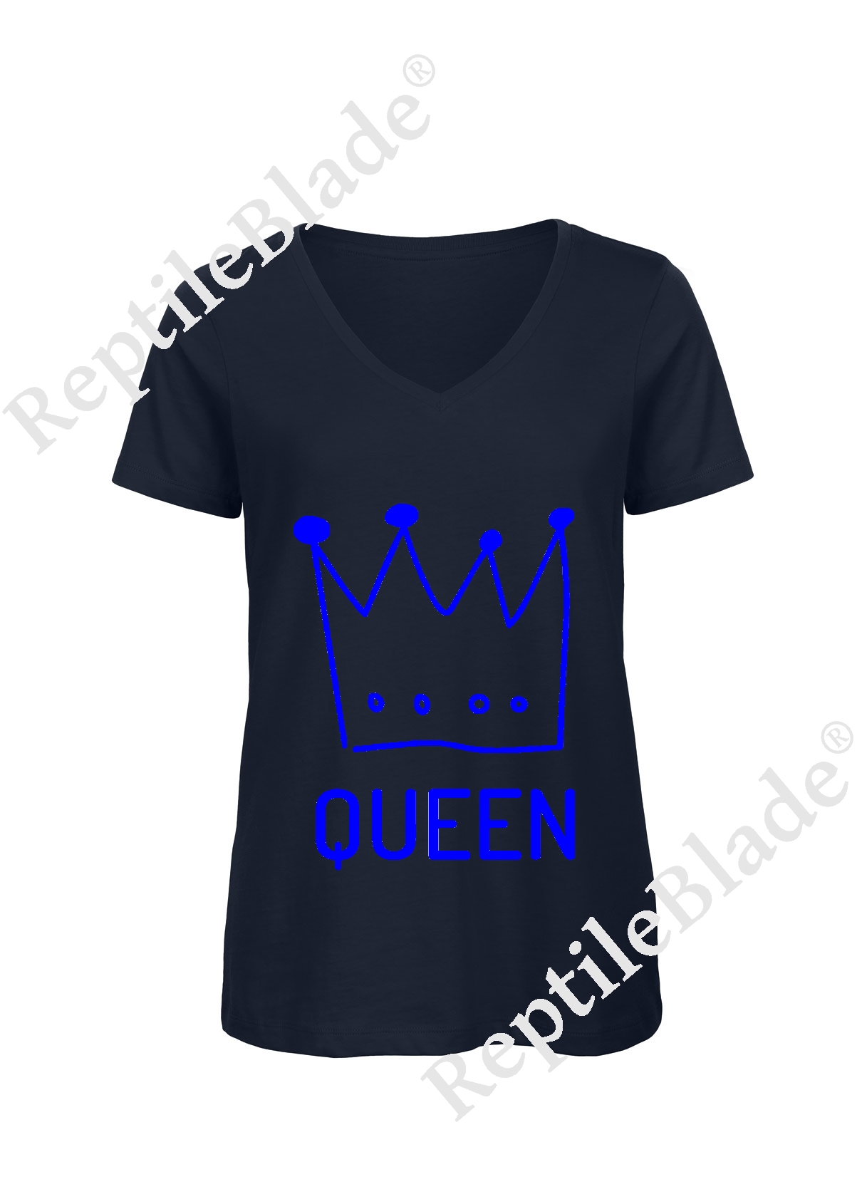 Miniature T-shirt femme col v "queen"