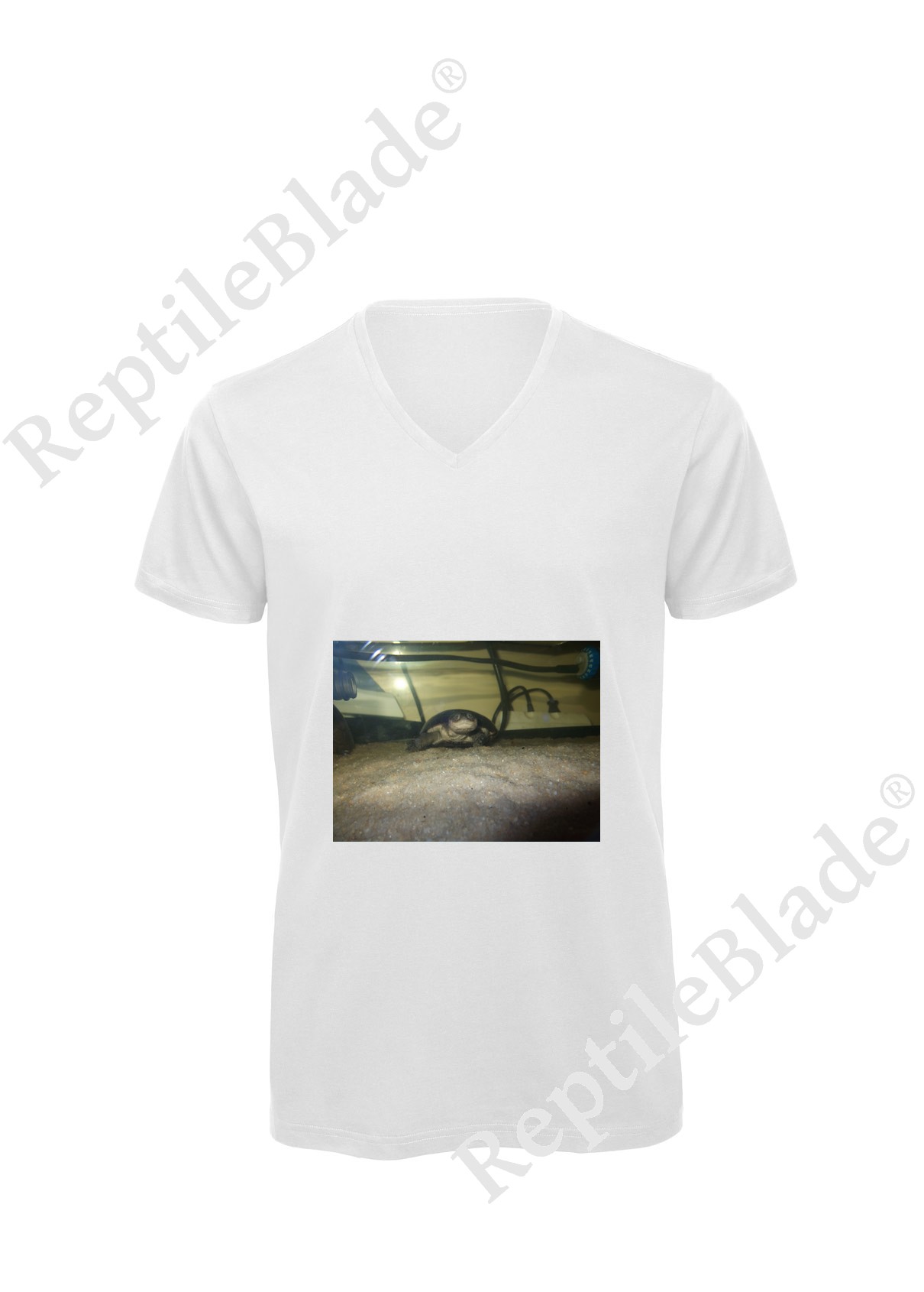 Miniature T-shirt homme col v "Lilo tortues"