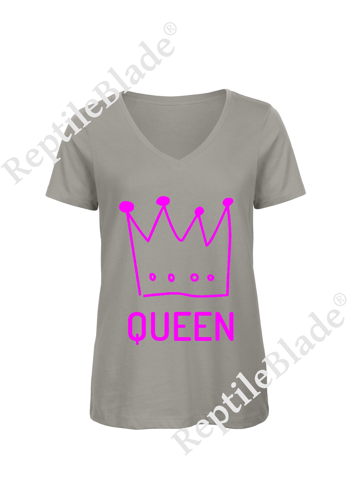 Miniature T-shirt femme col v "queen"