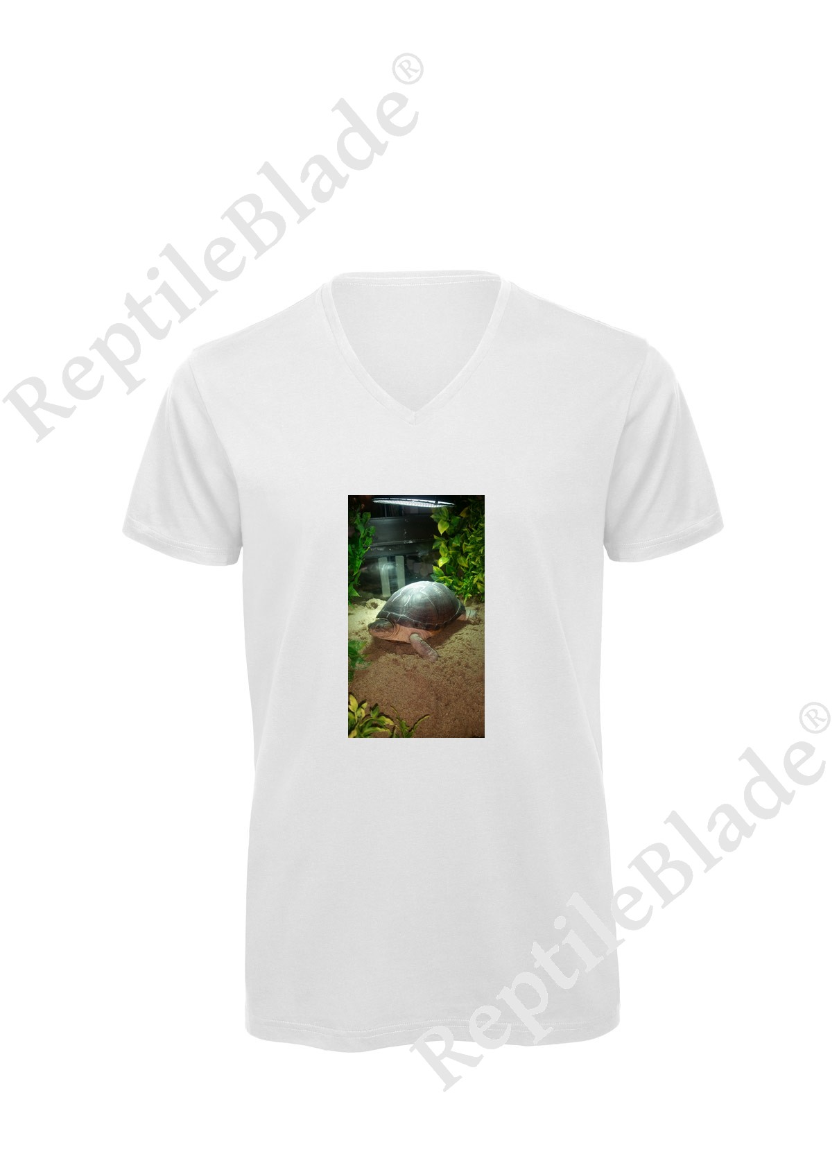 Miniature T-shirt homme col v "Lilo tortues"