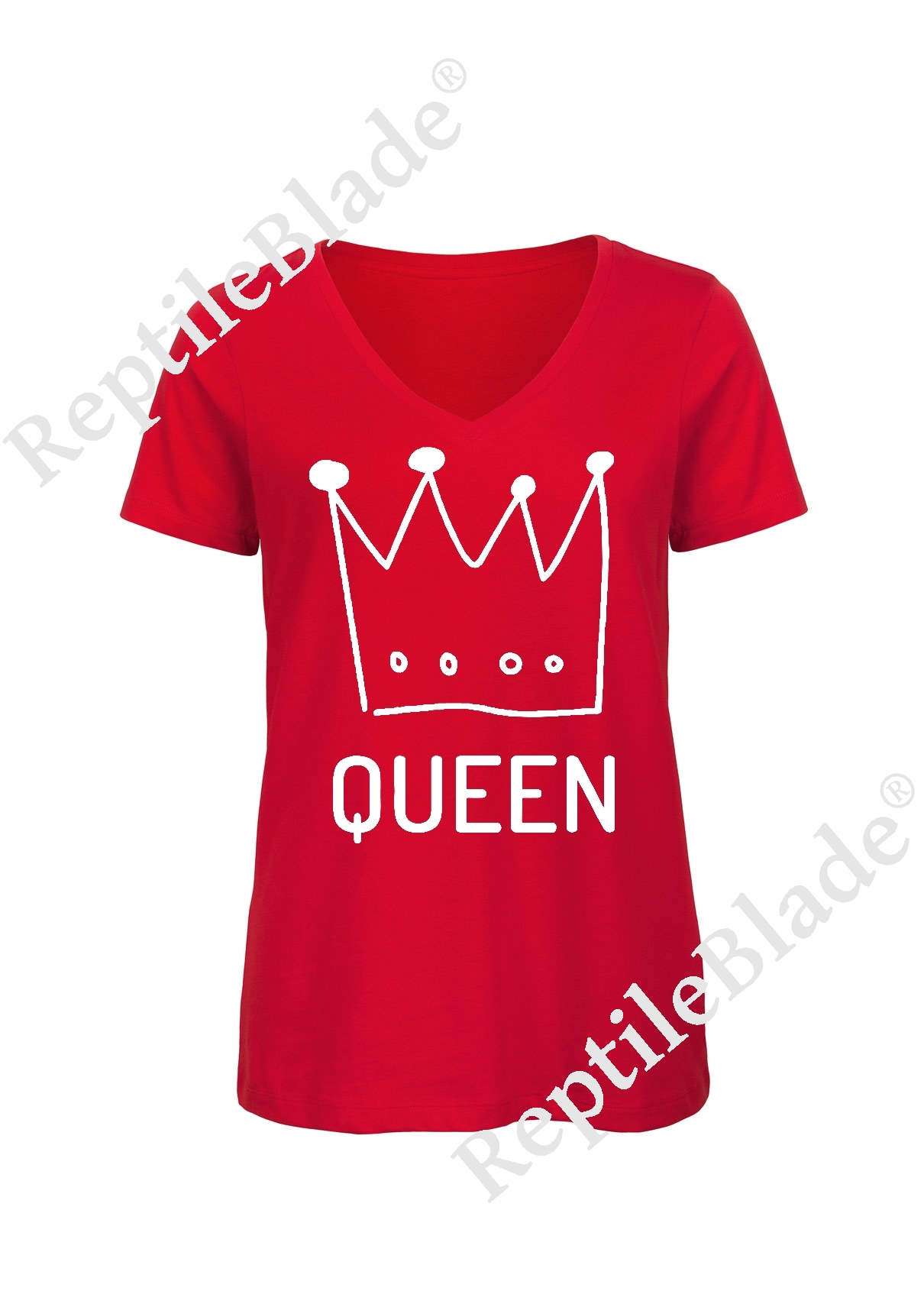 Miniature T-shirt femme col v "queen"