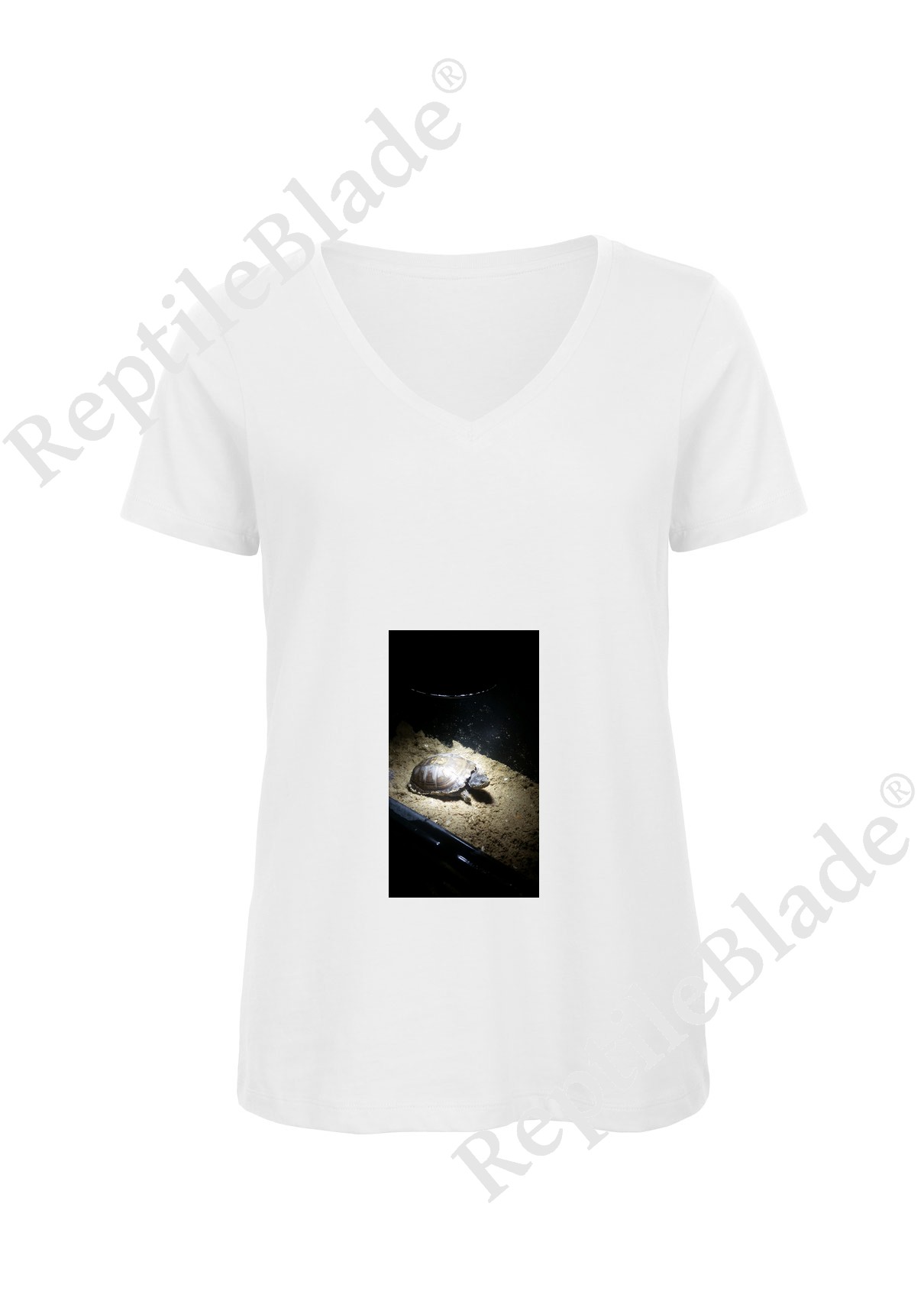 Miniature T-shirt femme col v "Lilo tortues"