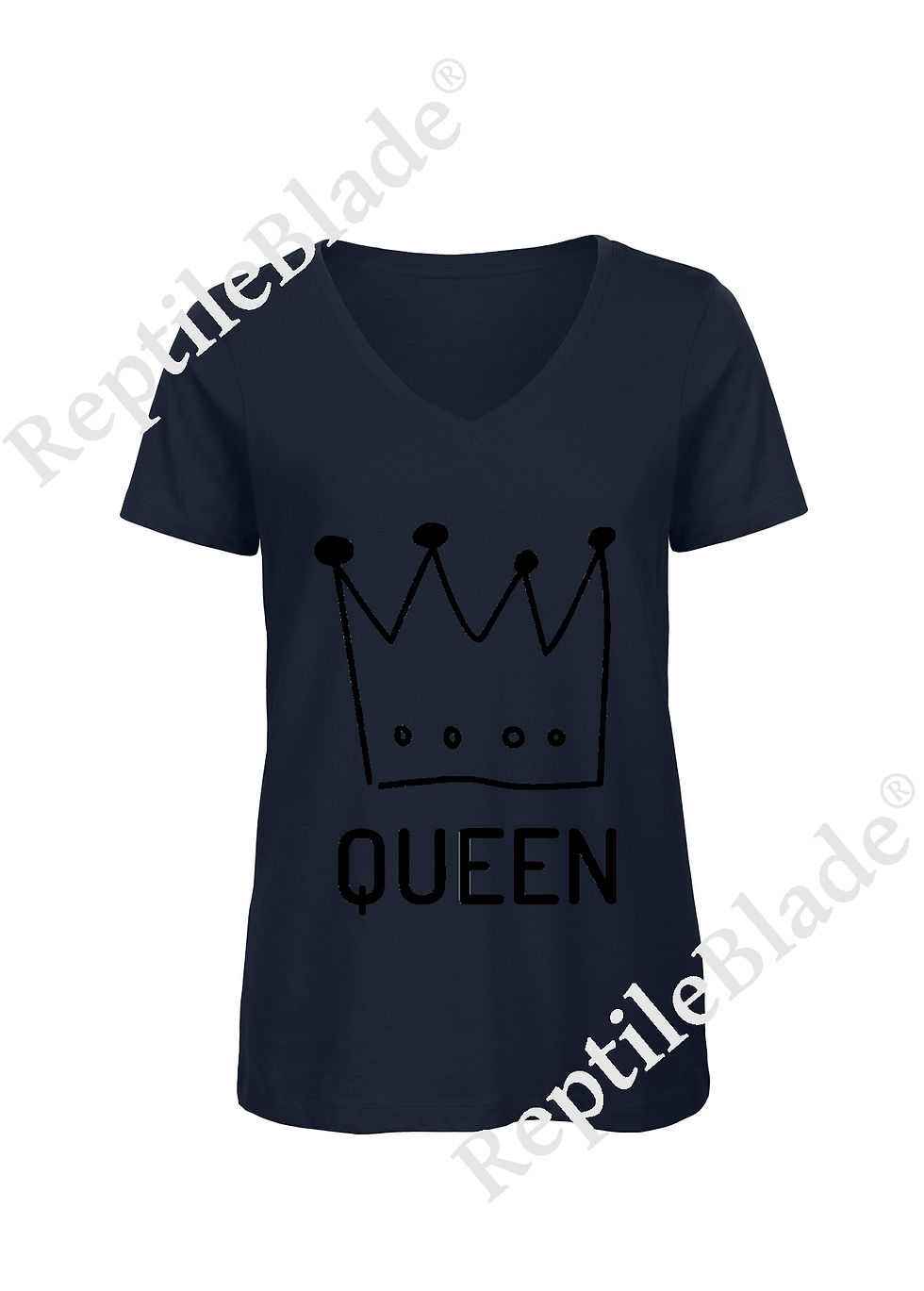 Thumbnail: T-shirt femme col v "queen"