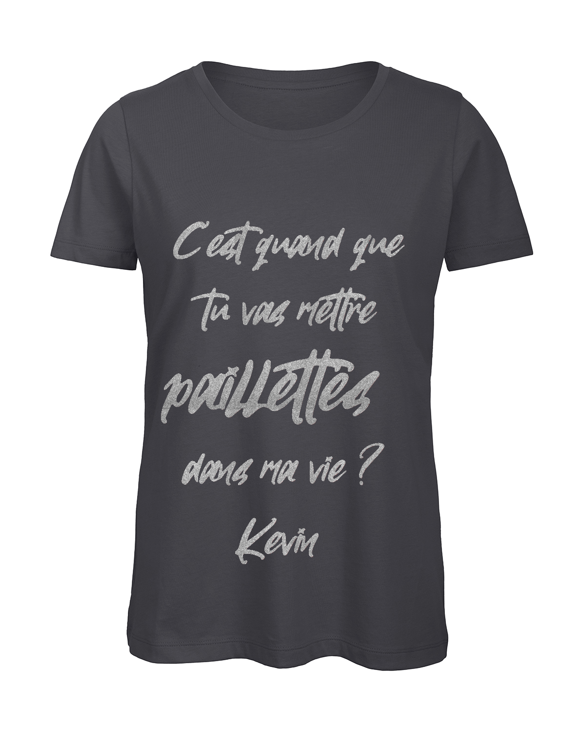 Miniature T-shirt femme "C'est quand que tu vas mettre des paillettes dans ma vie"