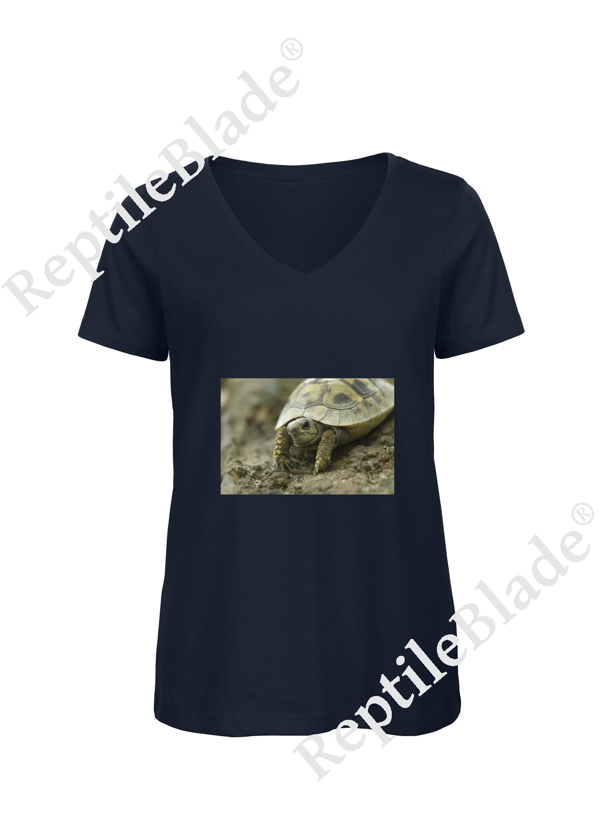 Miniature T-shirt femme col v "Lilo tortues"