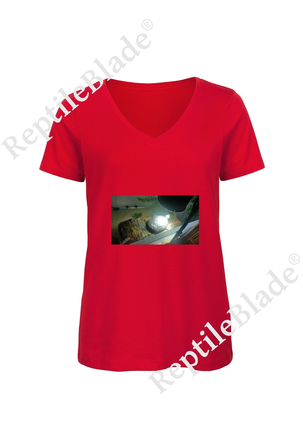 Miniature T-shirt femme col v "Lilo tortues"