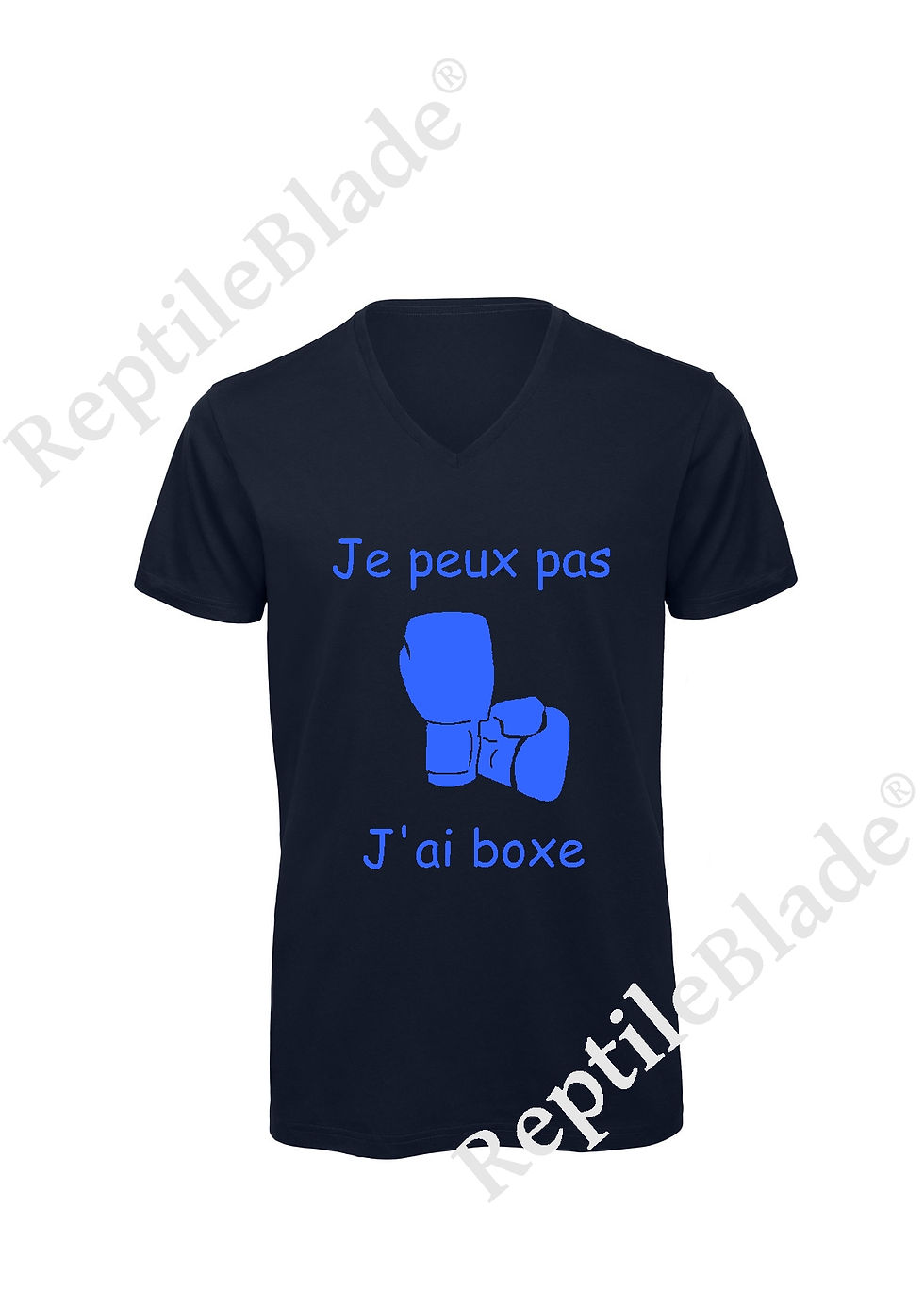 Miniaturbild: T-shirt homme col v "Je peux pas j'ai boxe"