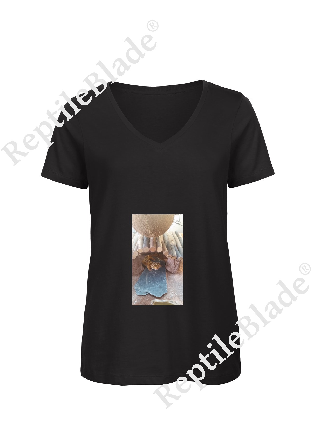 Miniature T-shirt femme col v "Lilo tortues"
