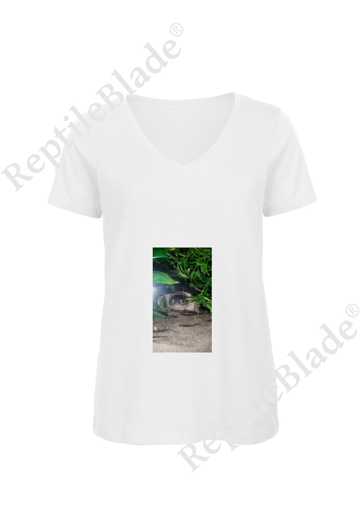 Miniature T-shirt femme col v "Lilo tortues"