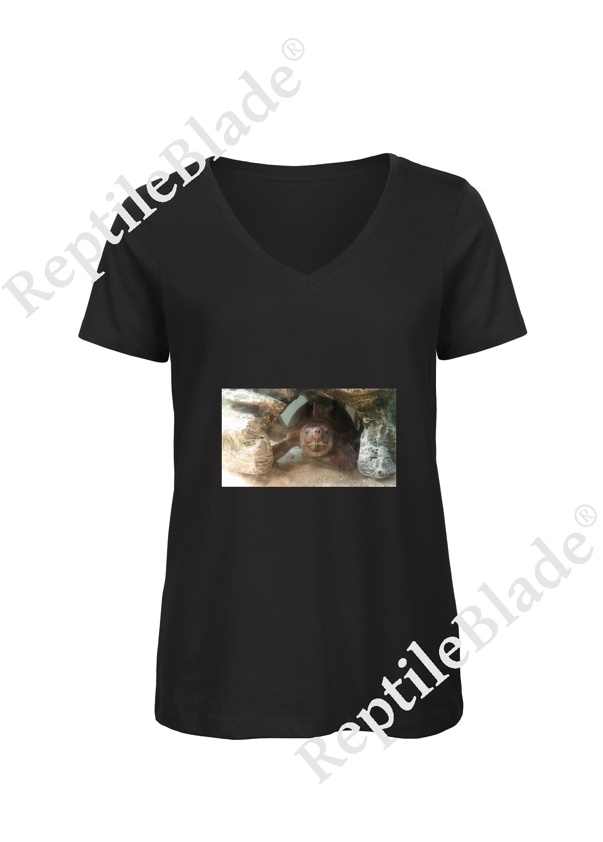 Miniature T-shirt femme col v "Lilo tortues"