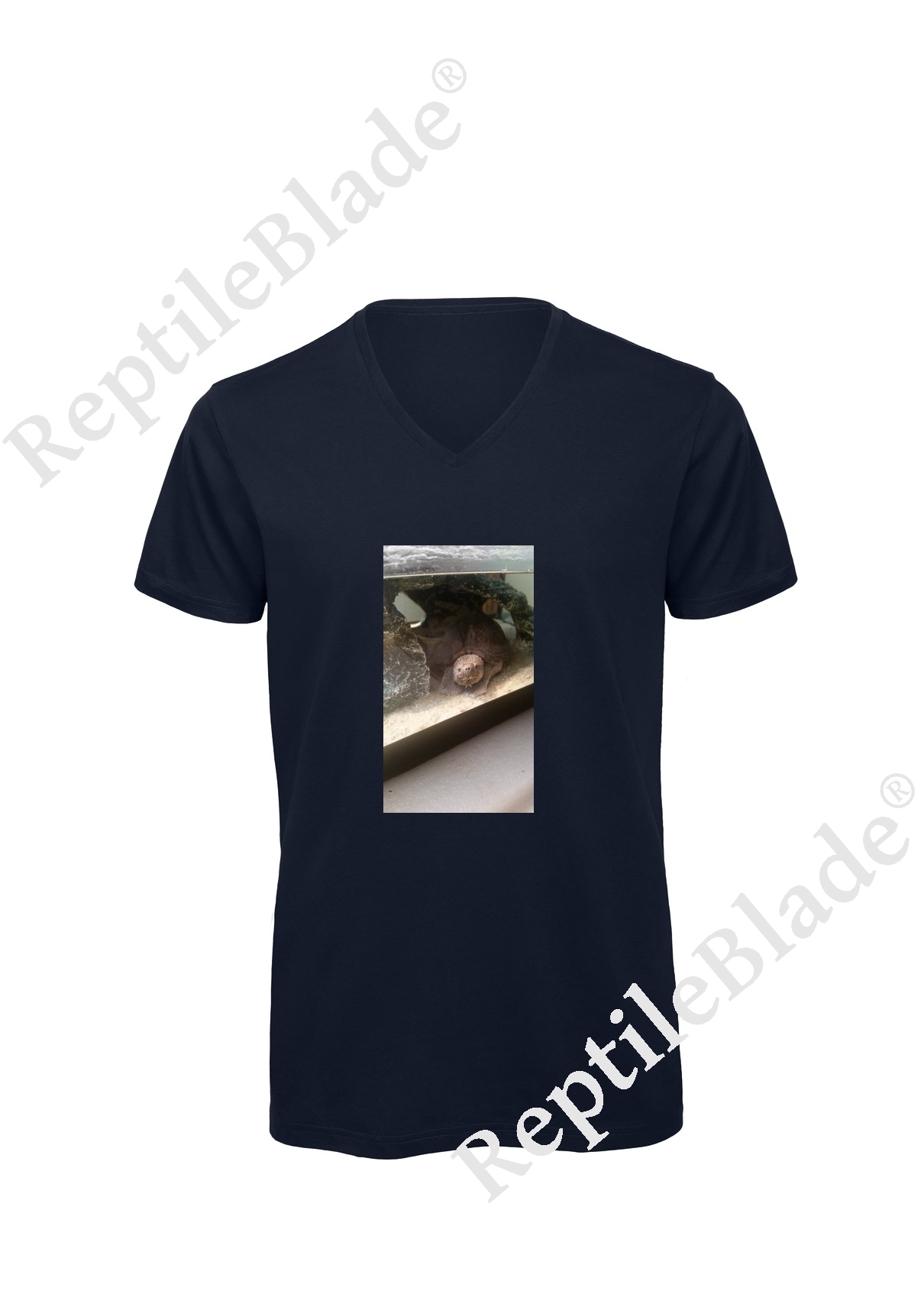Miniature T-shirt homme col v "Lilo tortues"