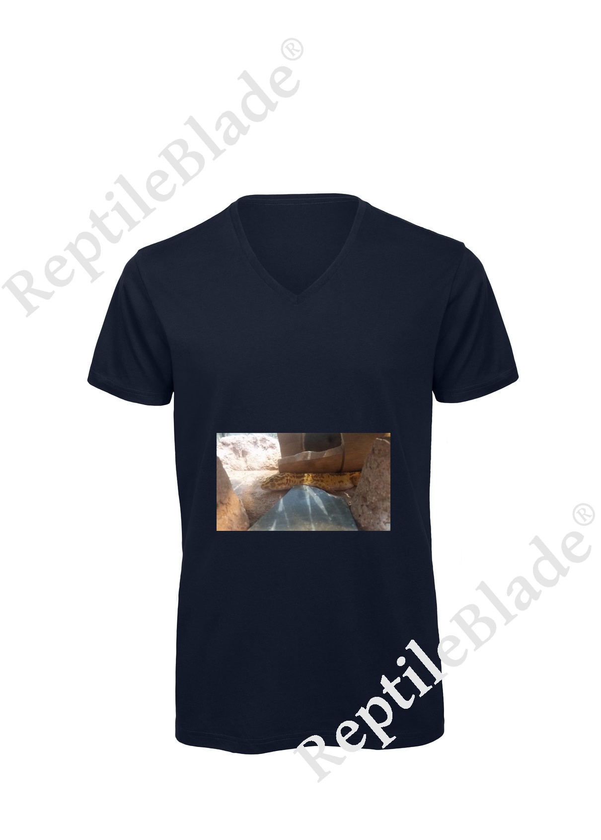 Miniature T-shirt homme col v "Lilo tortues"