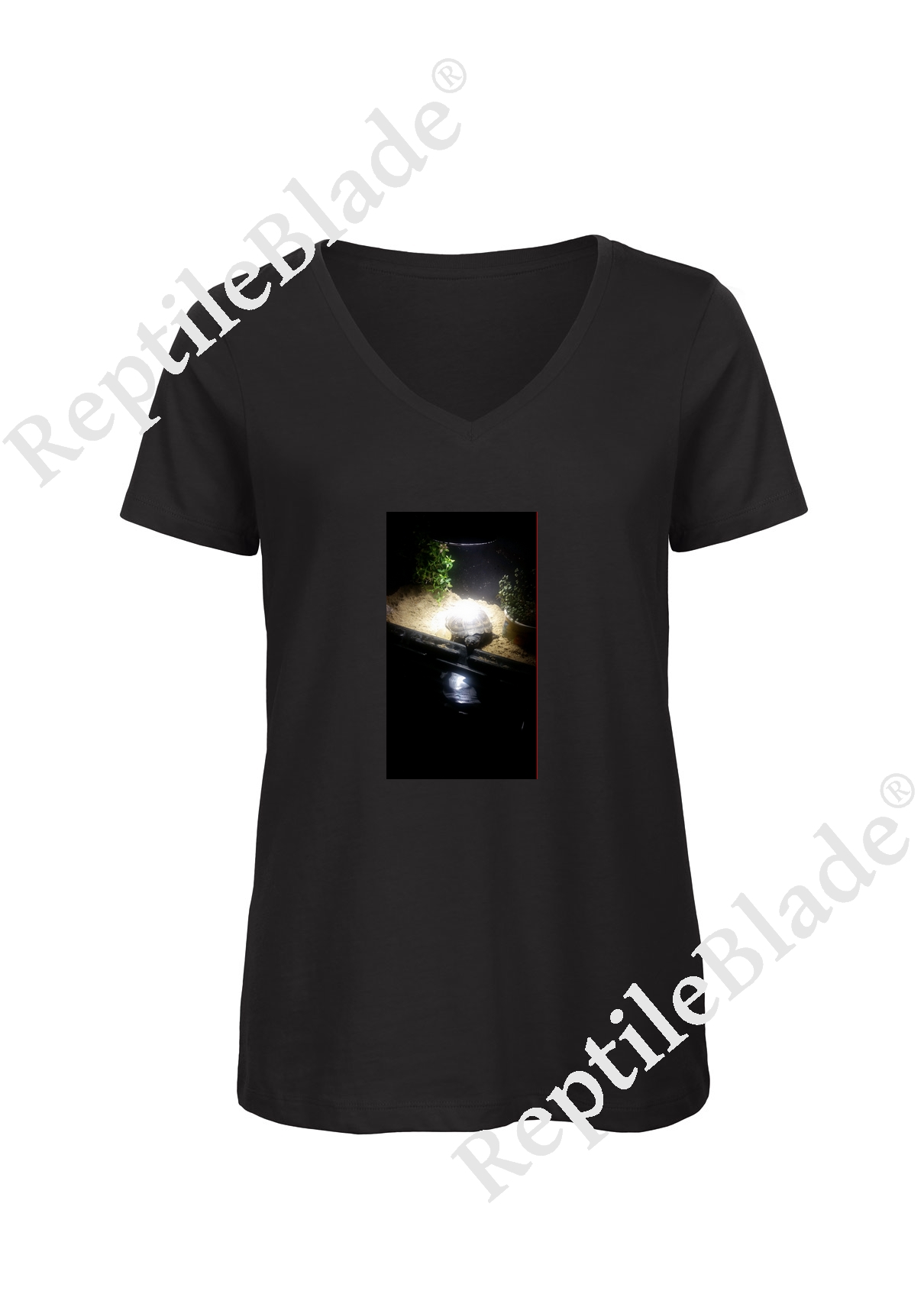 Miniature T-shirt femme col v "Lilo tortues"