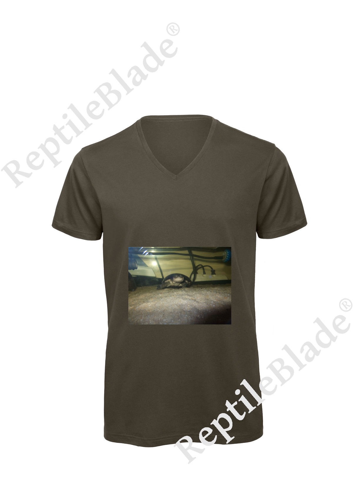 Miniature T-shirt homme col v "Lilo tortues"